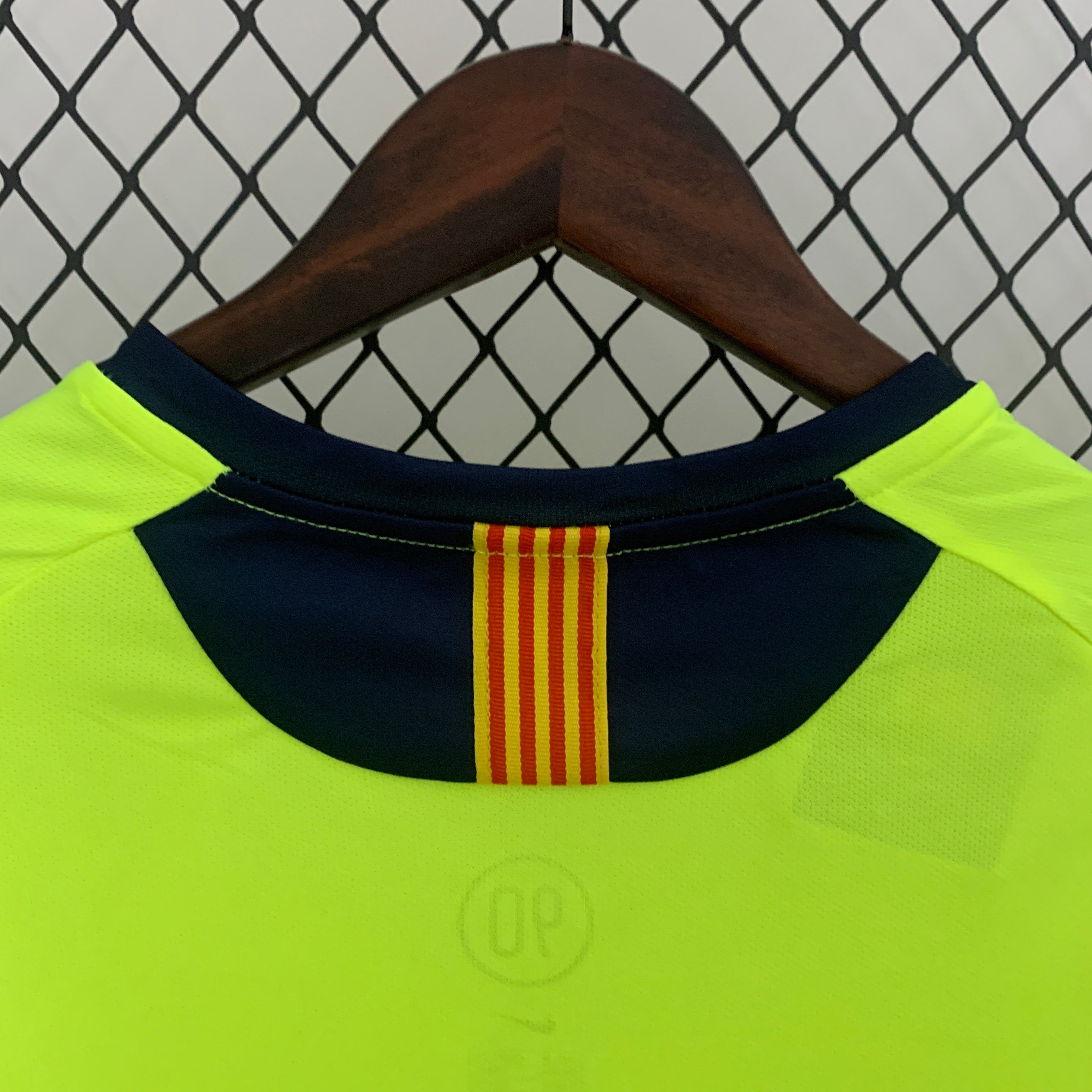 2010s Barcelona Retro Football Shirt | Neon Yellow Black Third