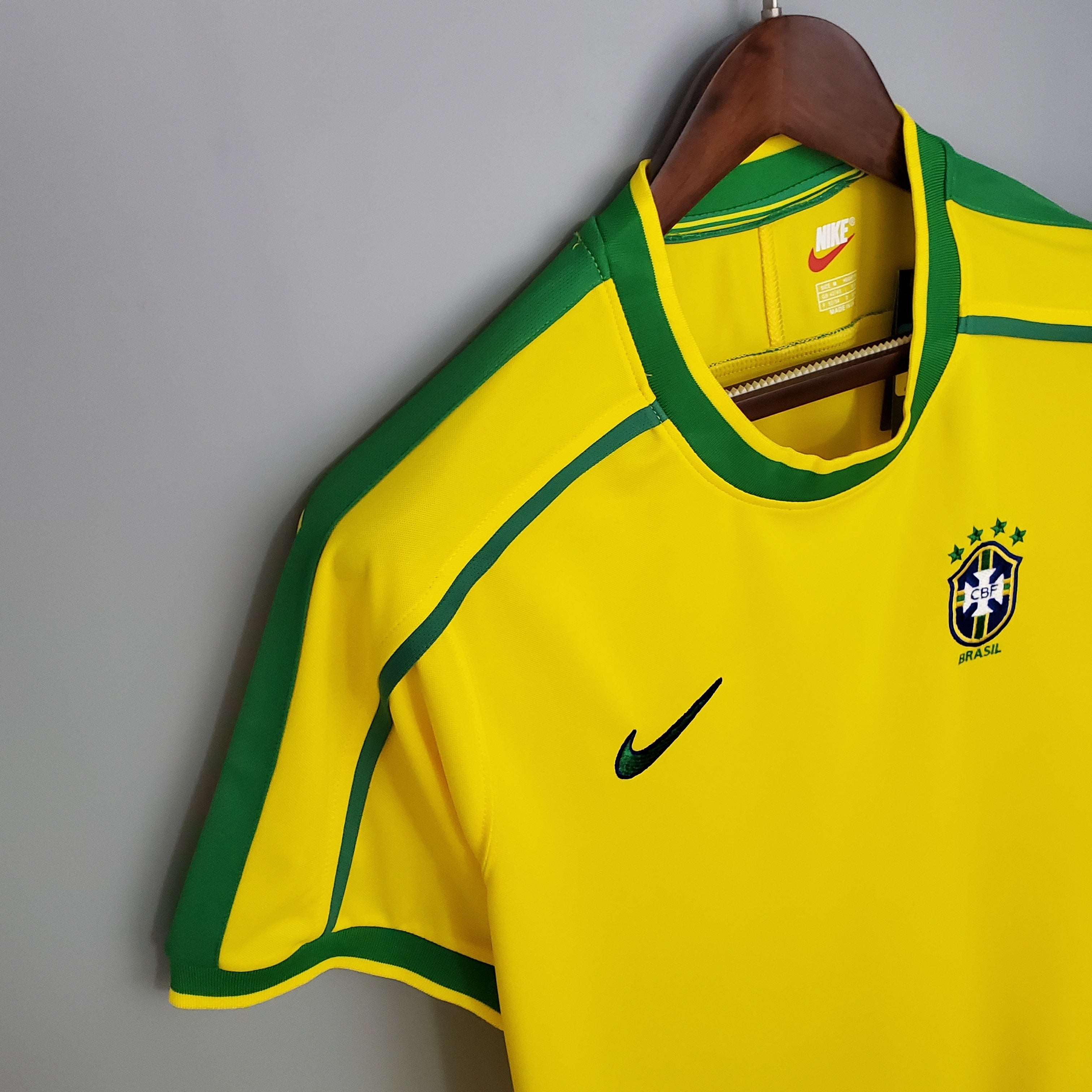 1990s Brazil Retro Football Shirt | Yellow Green Home