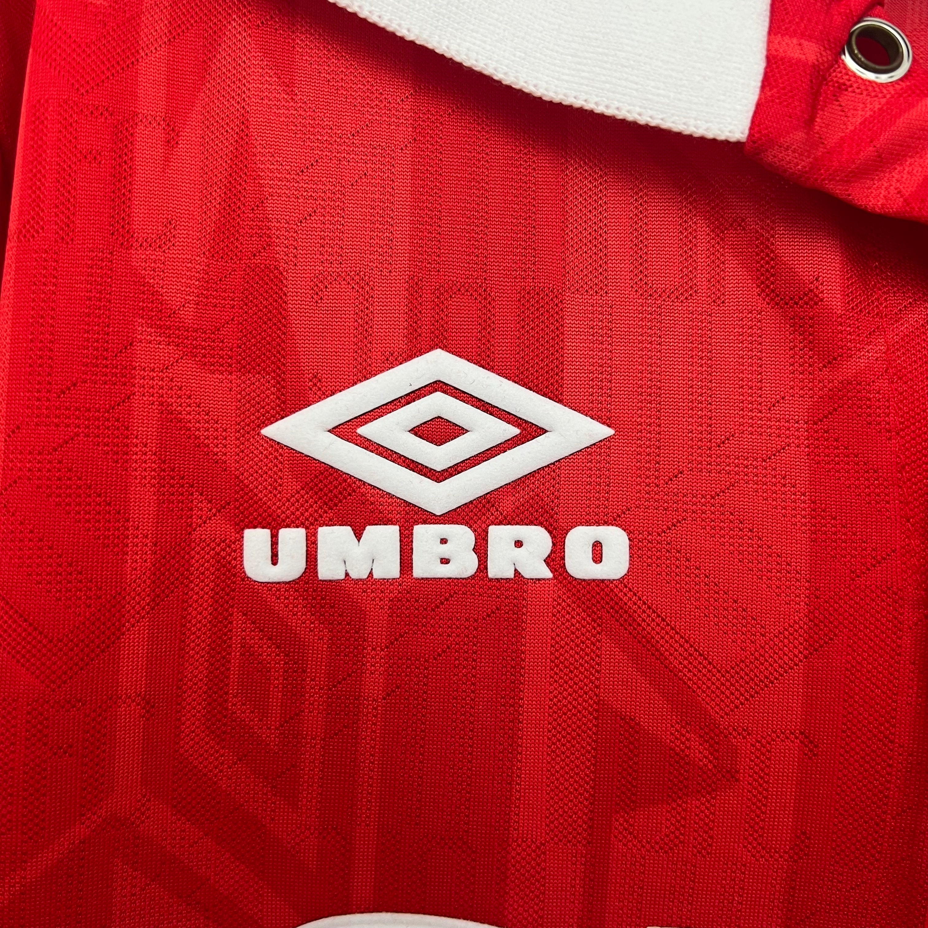 1990s Manchester United Retro Football Shirt | Red White Home