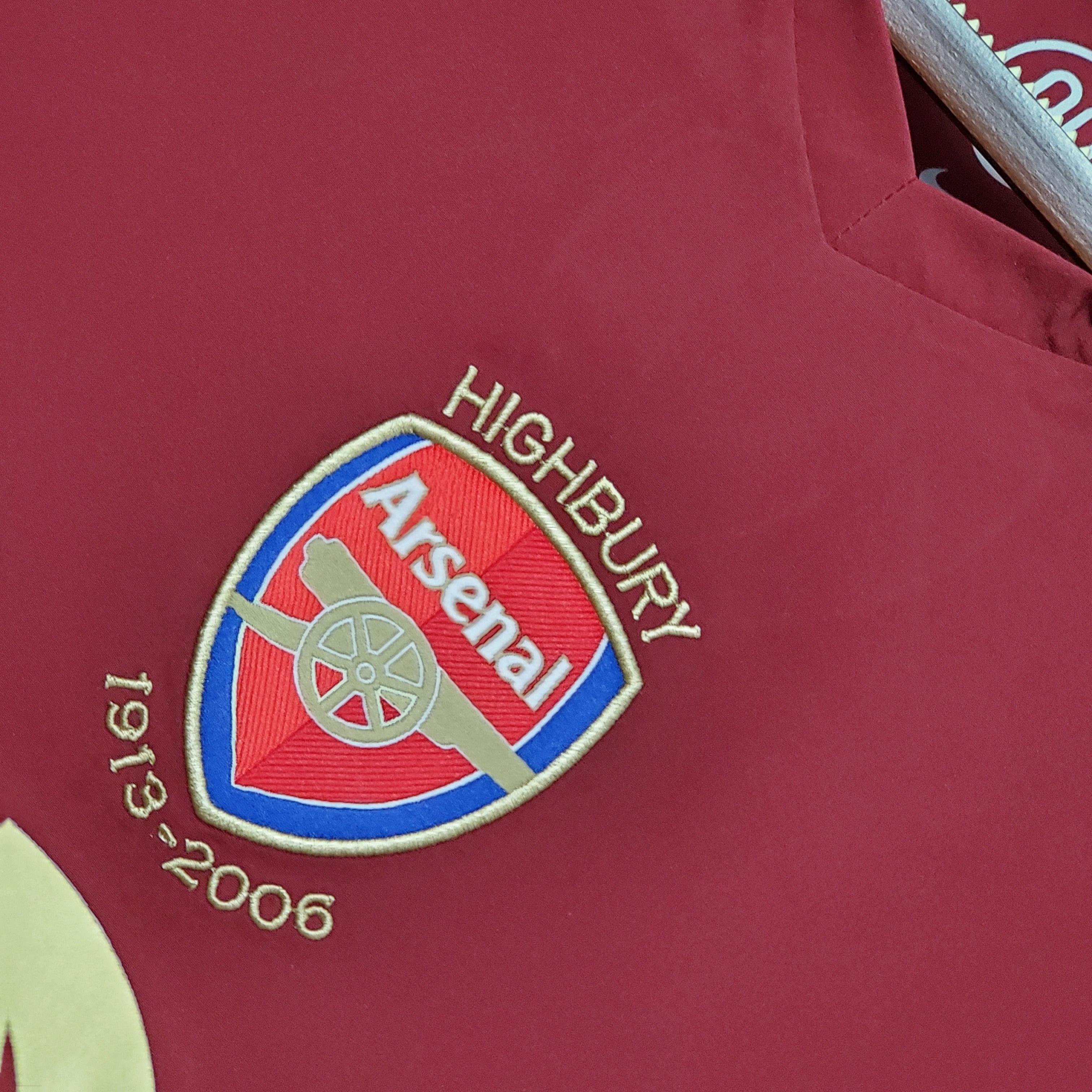 2000s Arsenal Retro Football Shirt | Red Gold Home