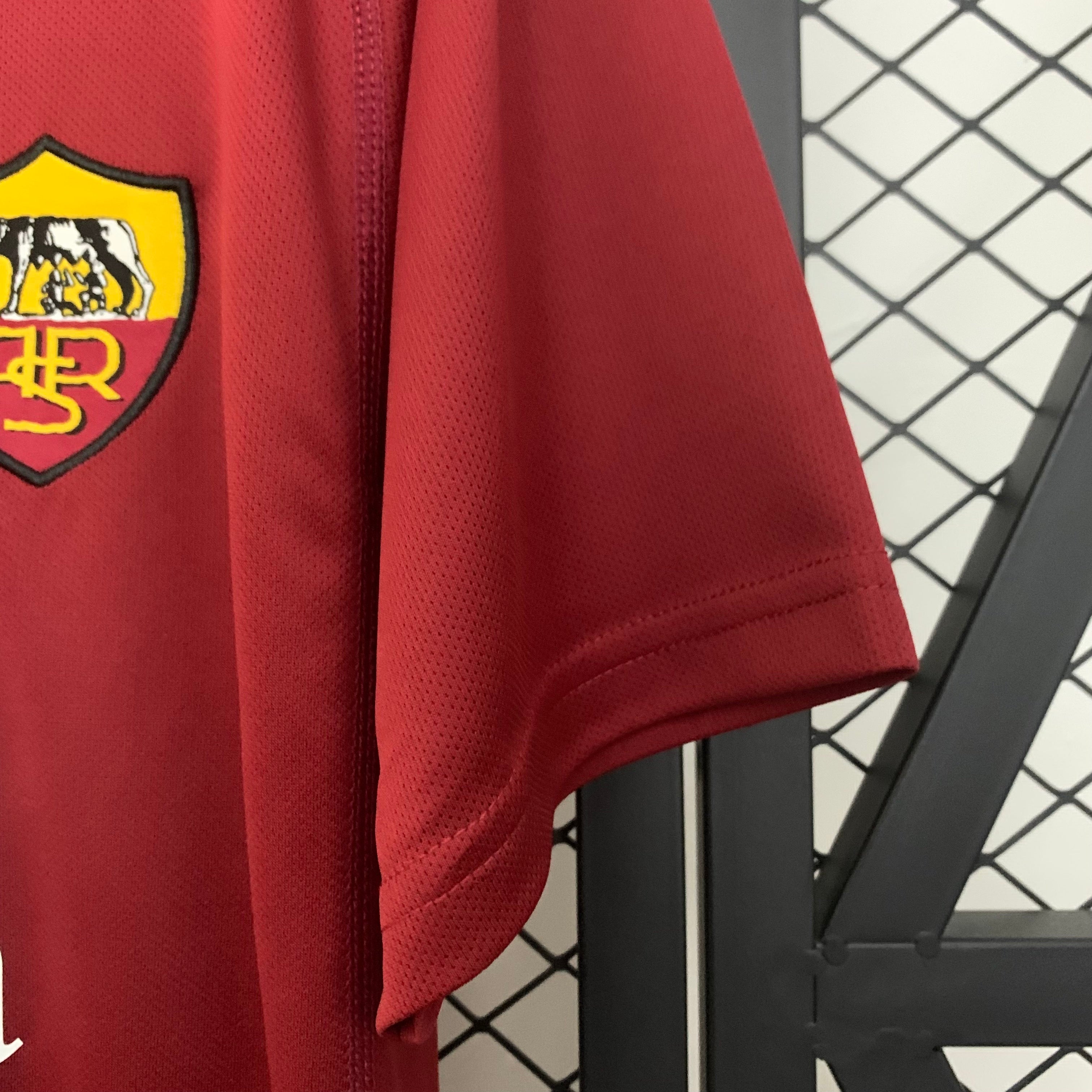 1990s AS Roma Retro Football Shirt | Maroon Orange Home