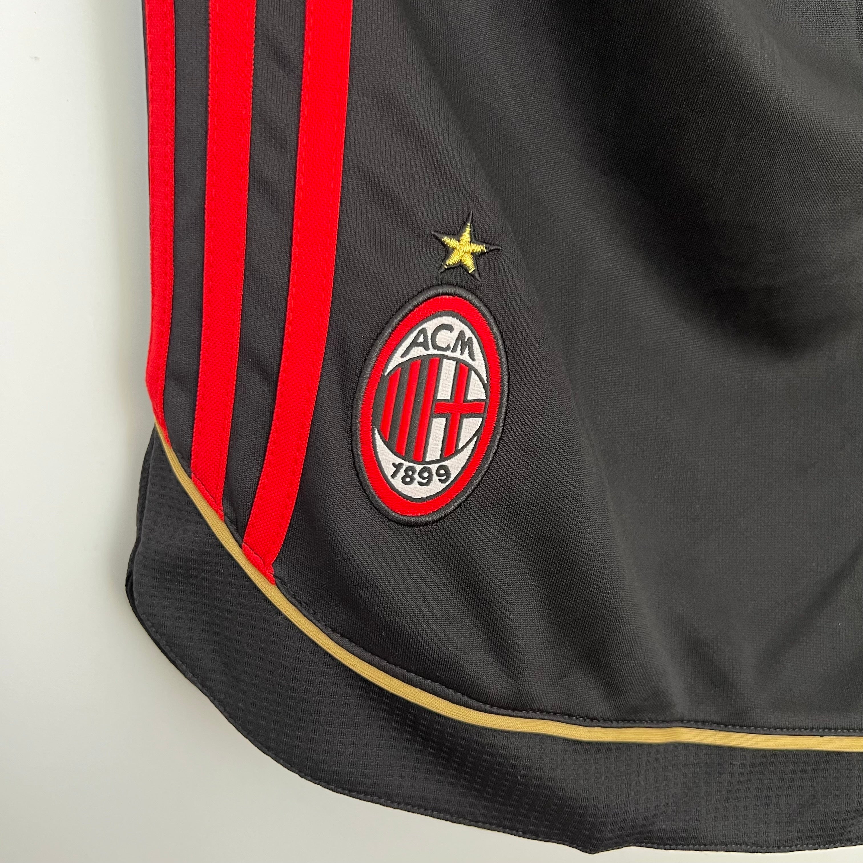 2000s AC Milan Retro Football Shorts | Black Red Third