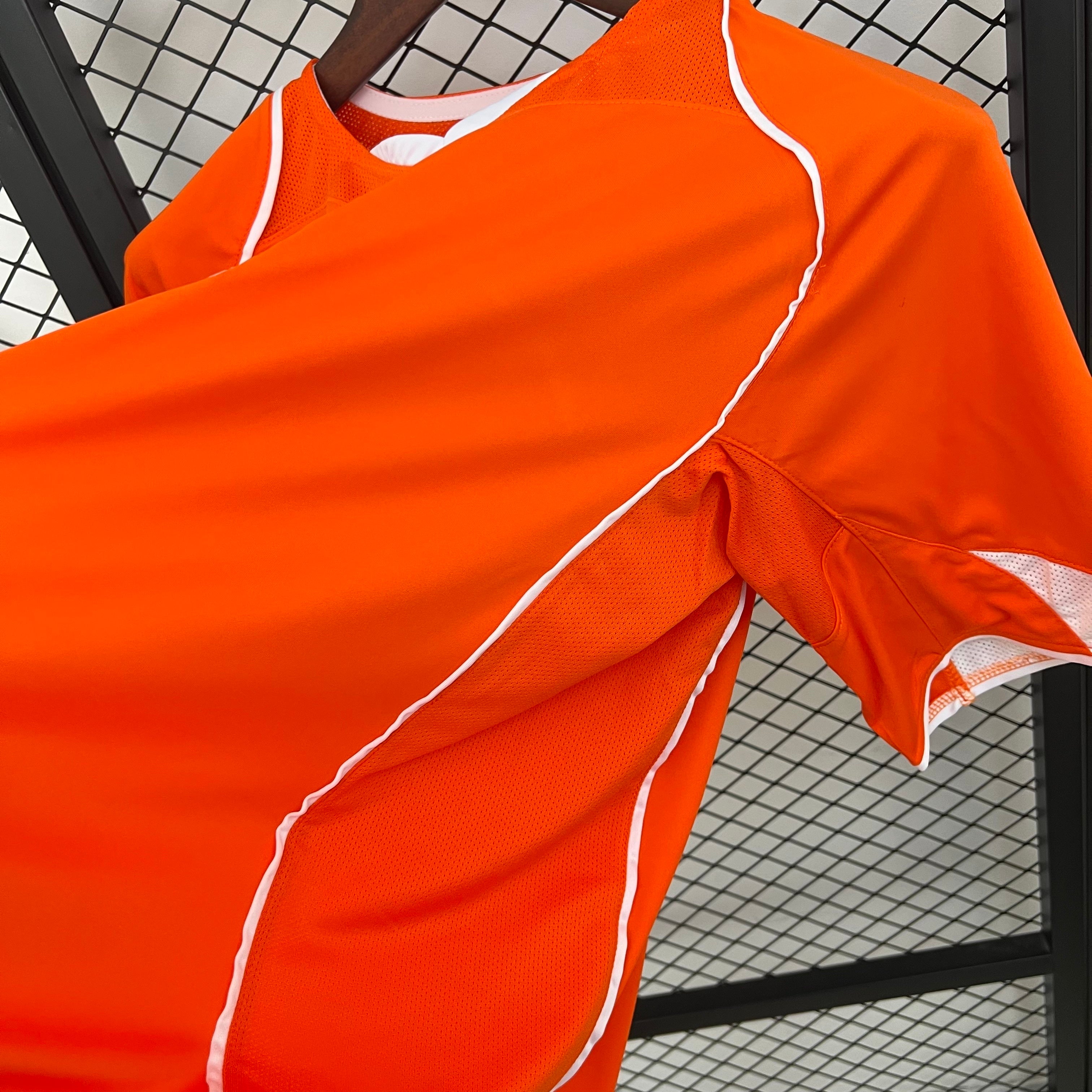 2000s Netherlands Retro Football Shirt | Orange White Home