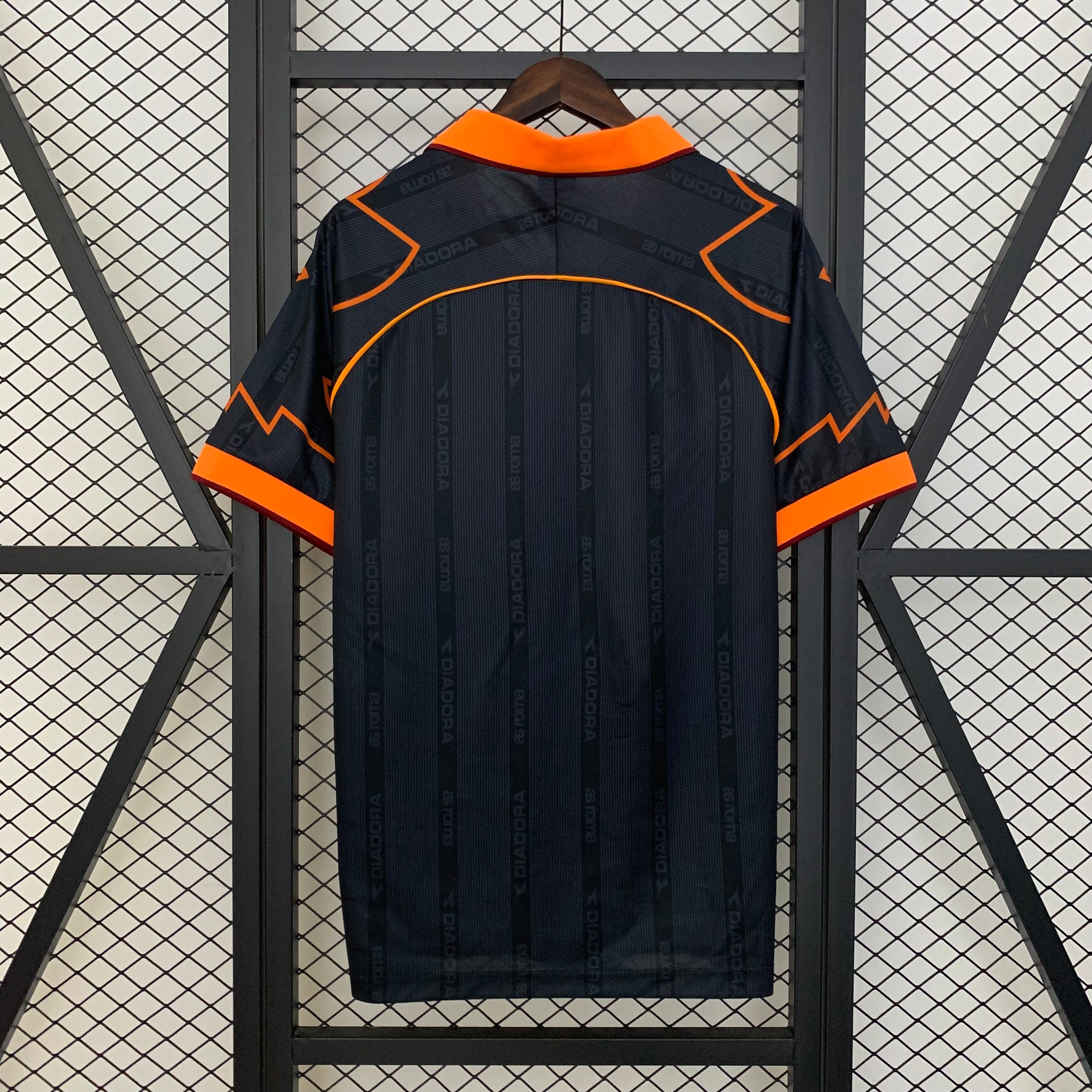 1990s AS Roma Retro Football Shirt | Black Orange Home