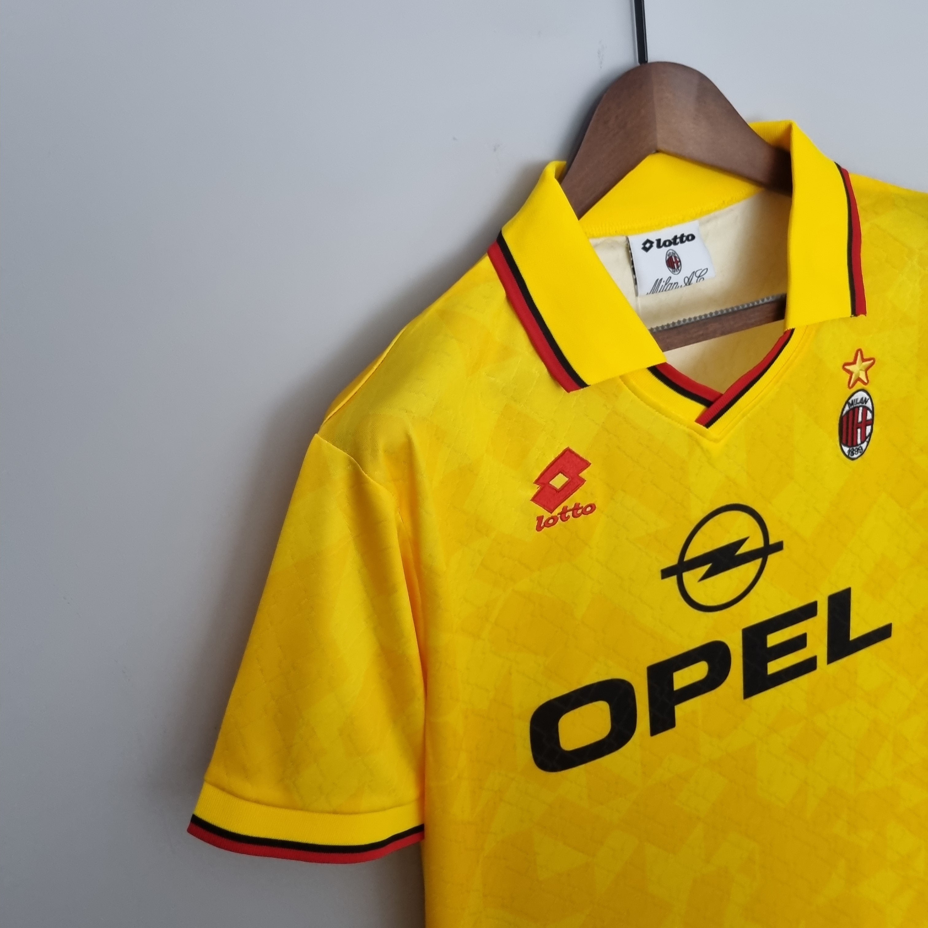 1990s AC Milan Retro Football Shirt | Yellow Red Home