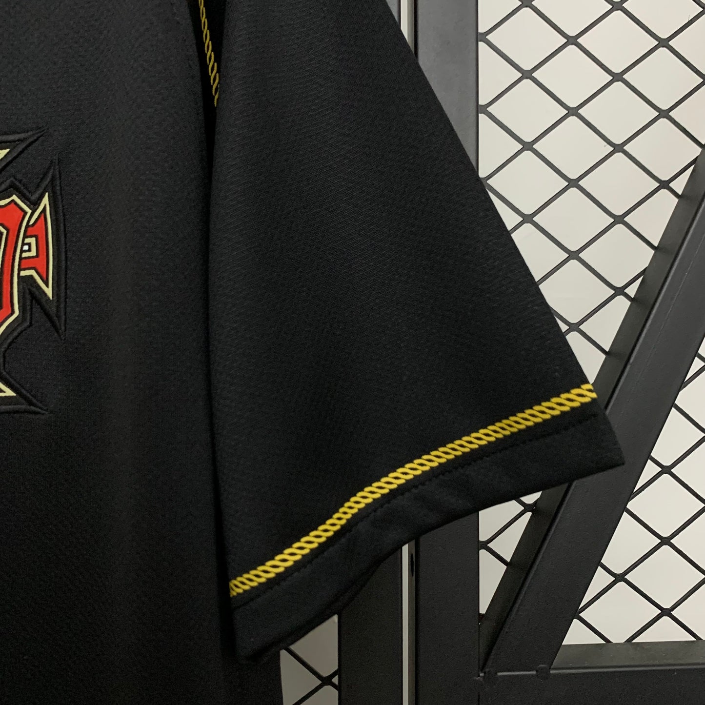 2000s Portugal Retro Football Shirt | Black Yellow Home