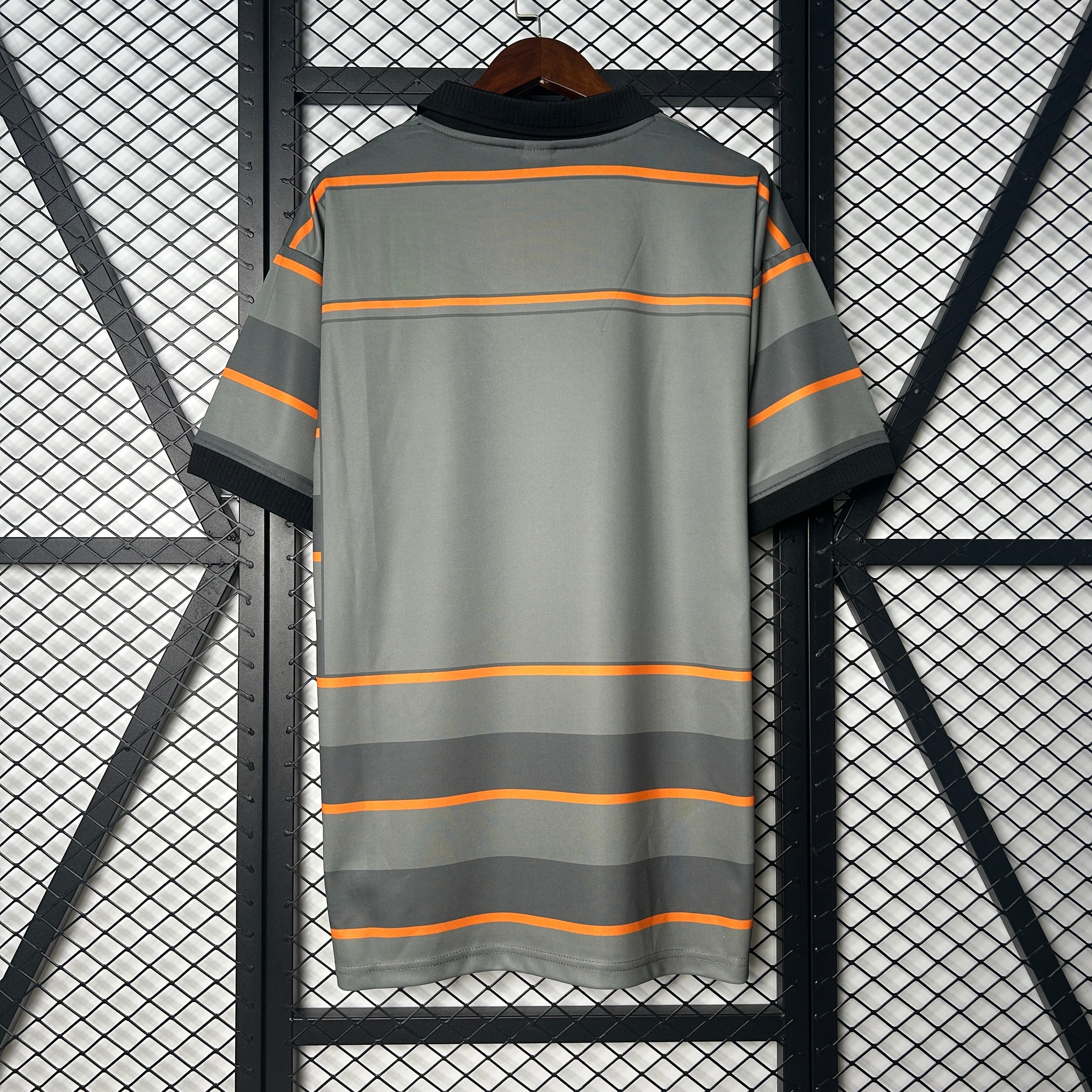 1990s Valencia Retro Football Shirt | Grey Orange Third