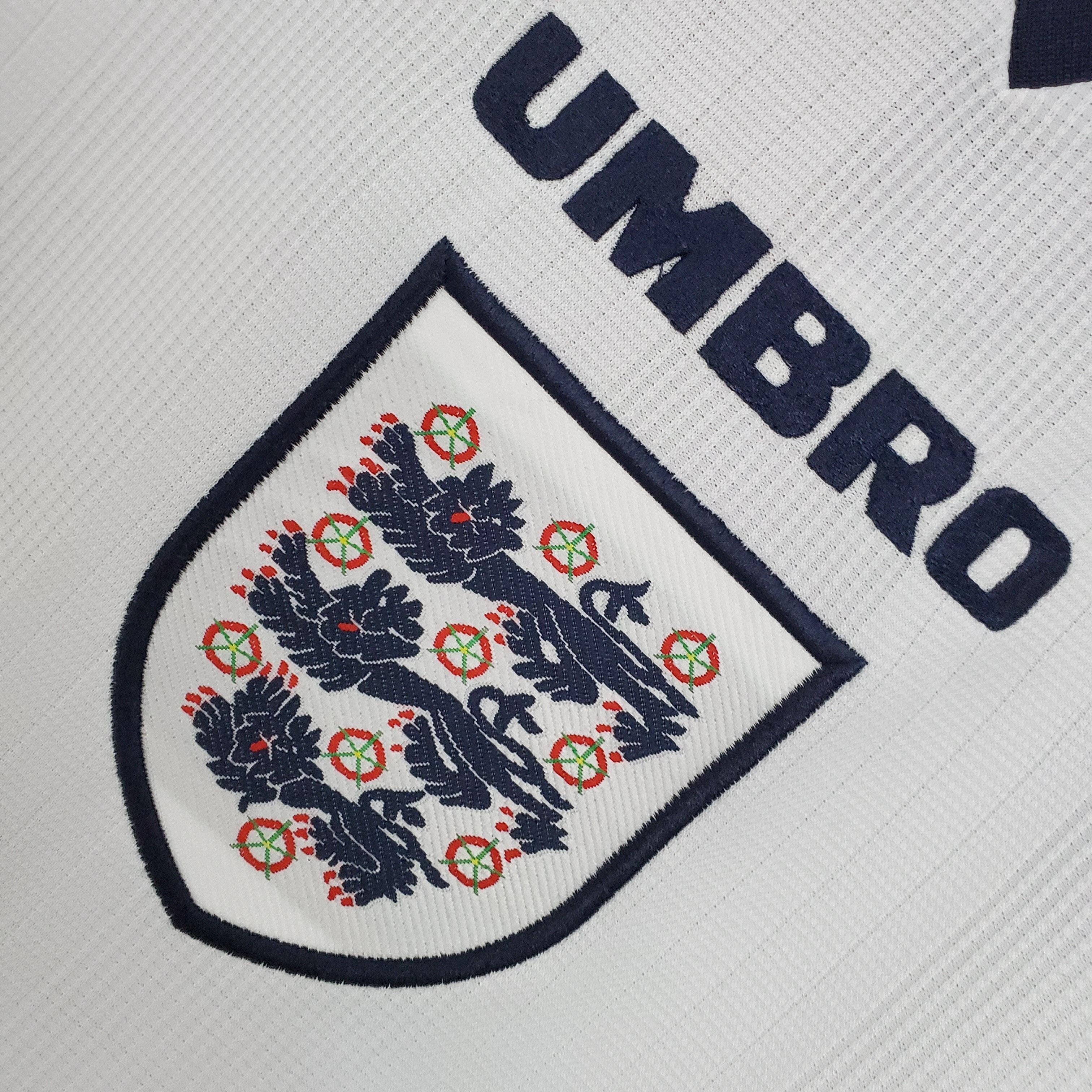 1990s England Retro Football Shirt | White Navy Home