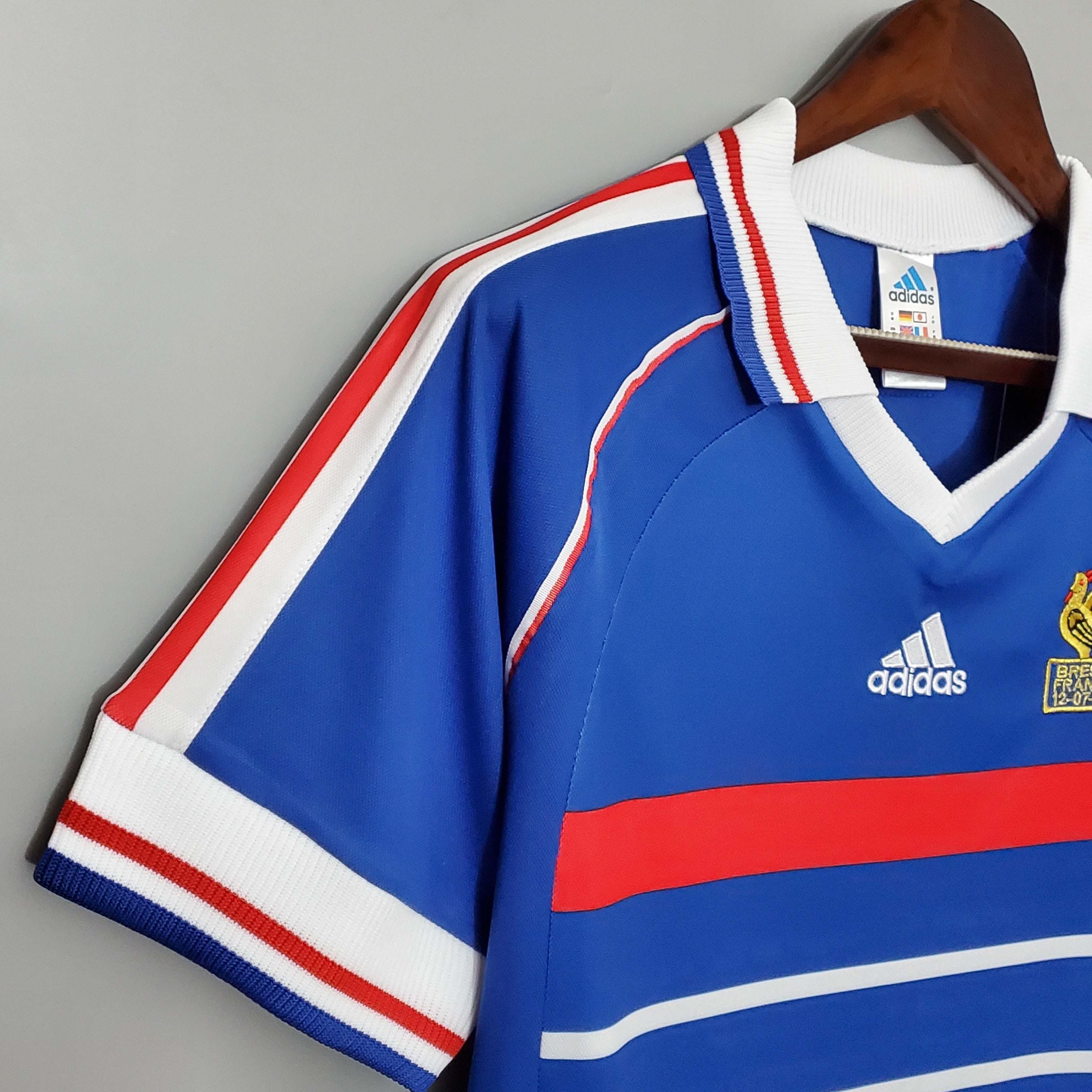 1990s France Retro Football Shirt | Blue White Home