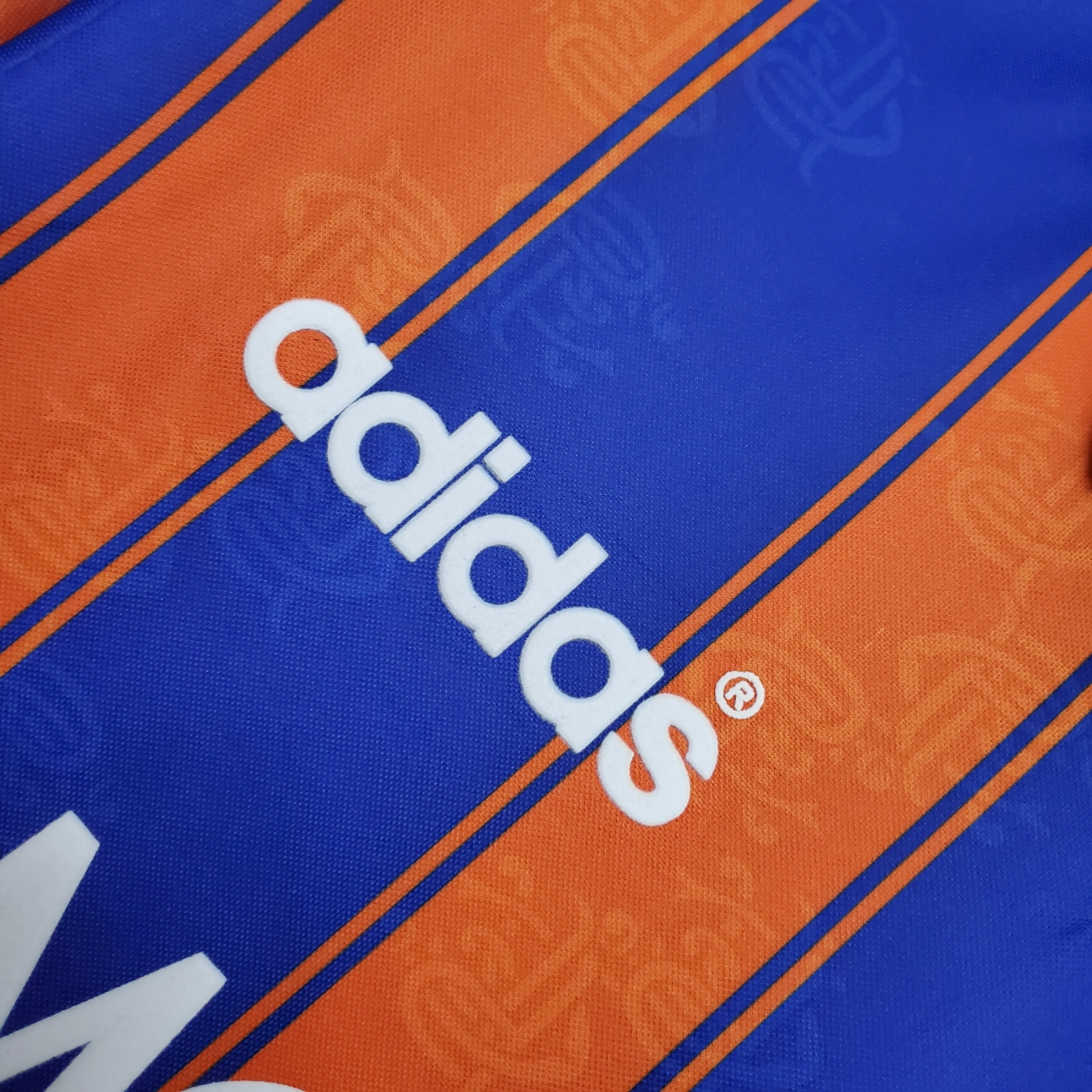 1990s Rangers Retro Football Shirt | Blue Orange Home