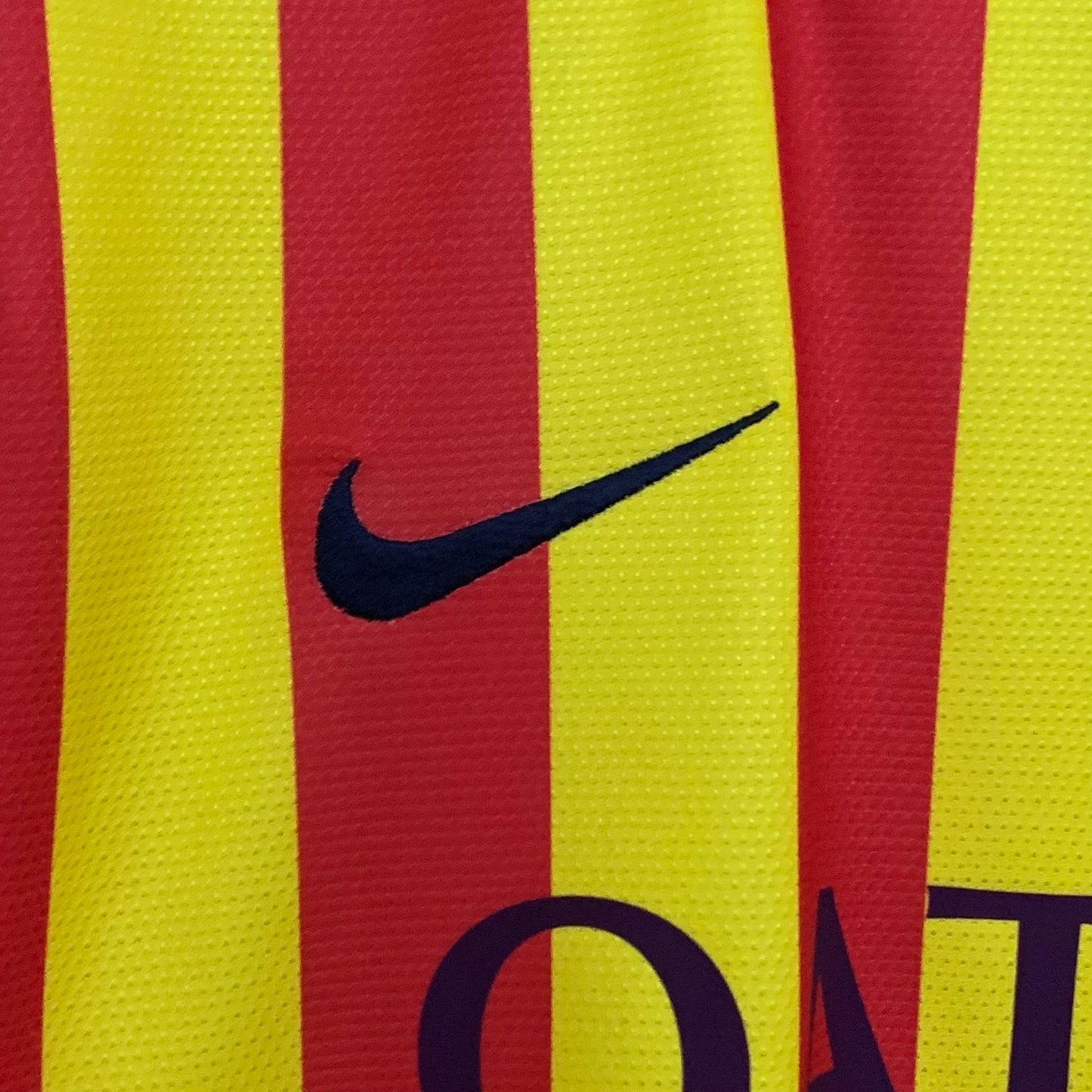 2010s Barcelona Retro Football Shirt | Yellow Red Home