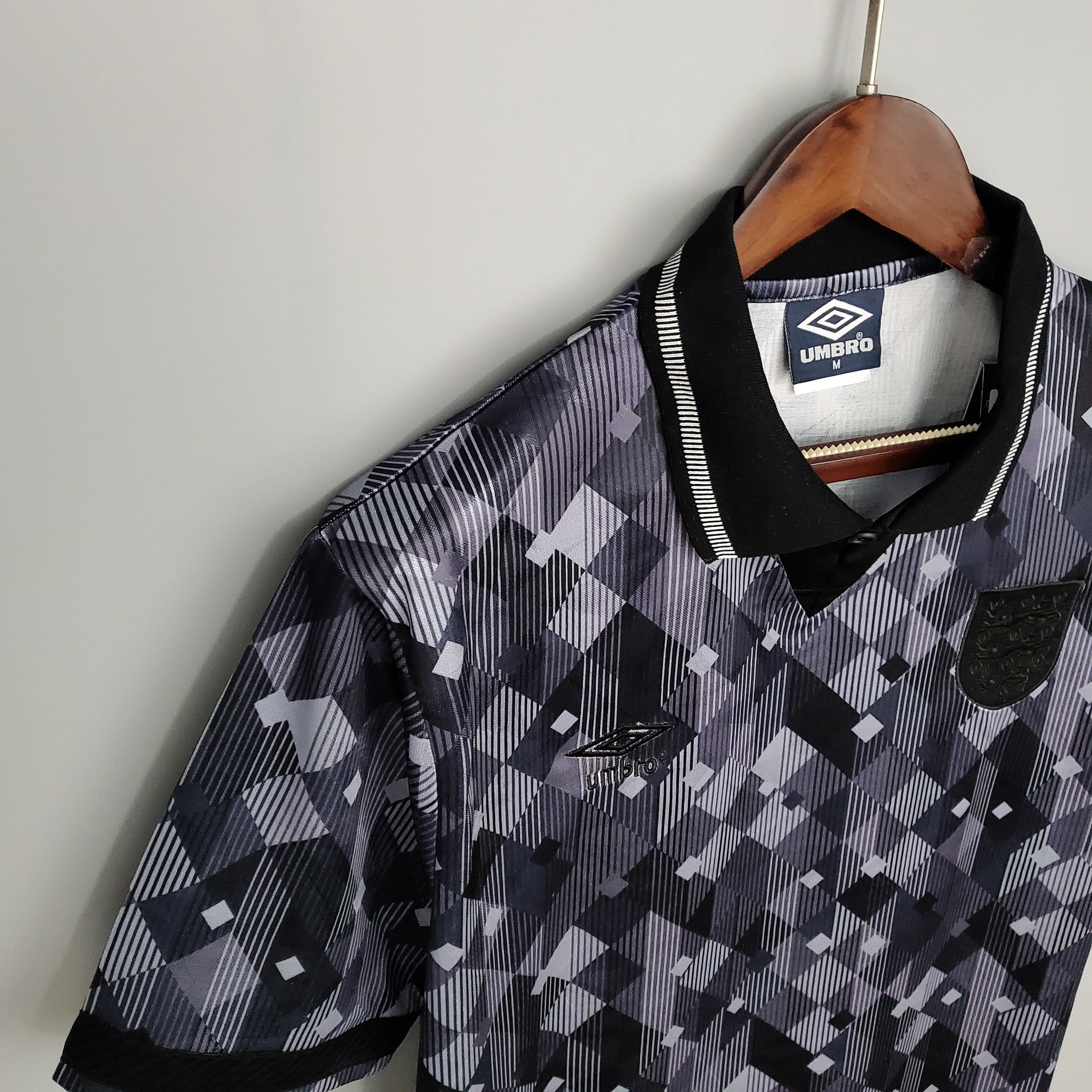 1990s Unknown Retro Football Shirt | Black Grey Training Edition