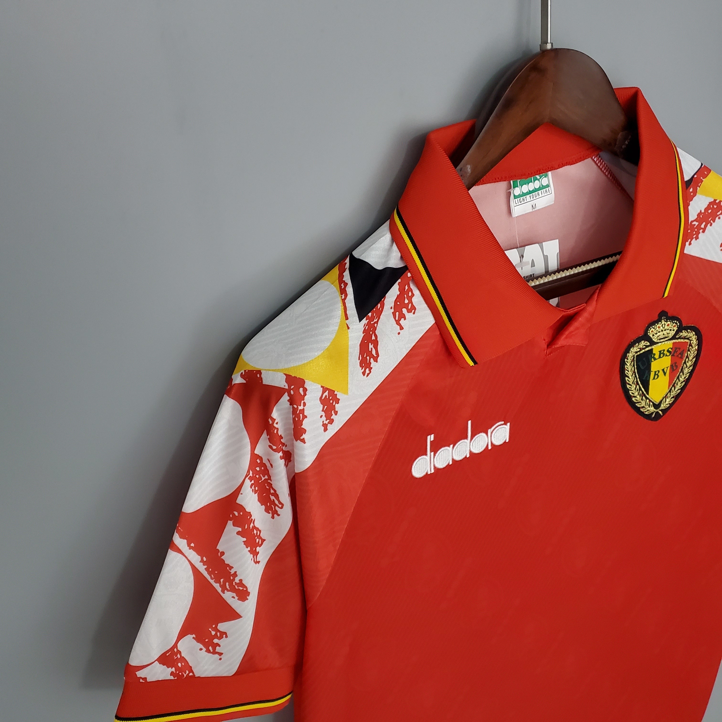 1990s Belgium Retro Football Shirt | Red White Home