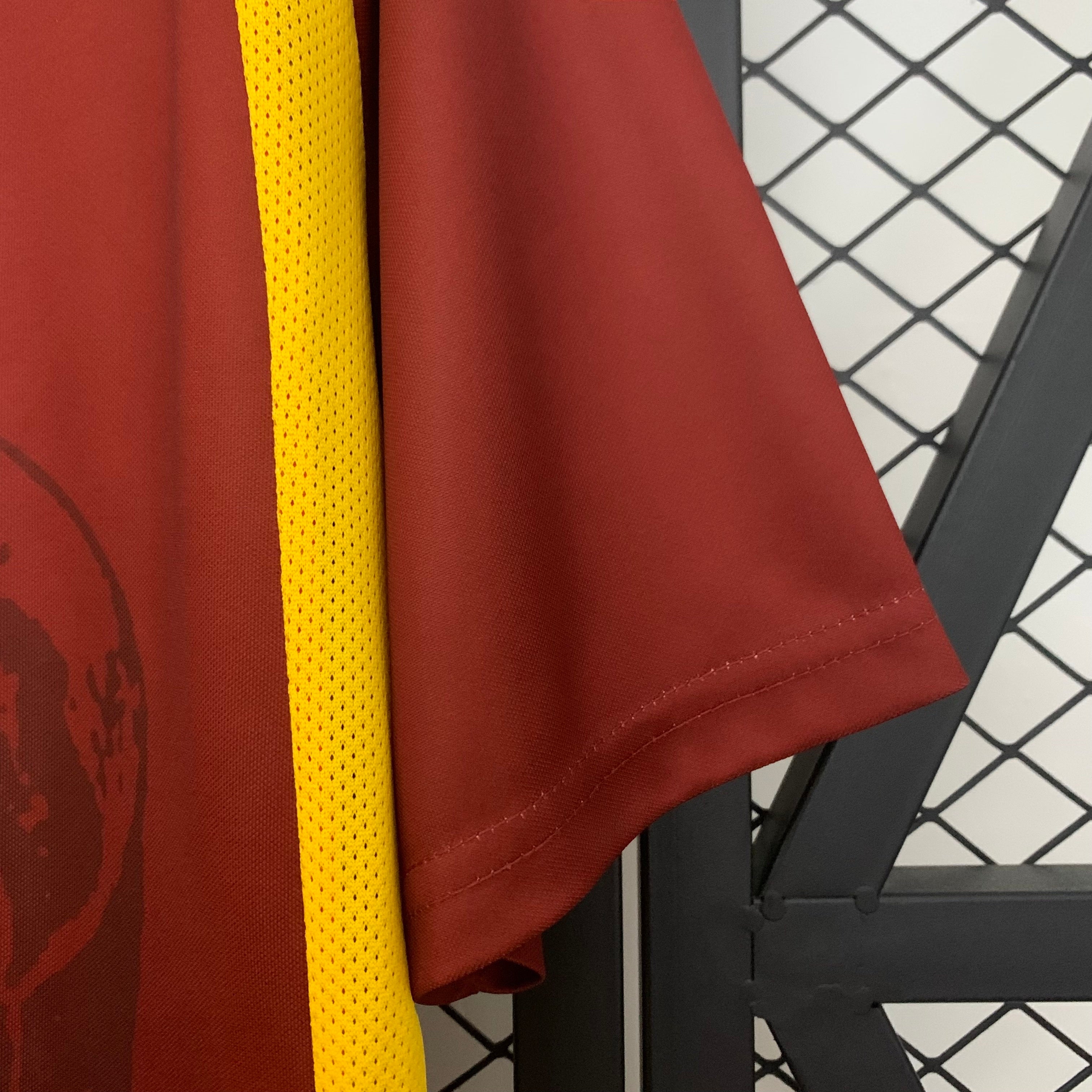 1990s AS Roma Retro Football Shirt | Maroon Yellow Home