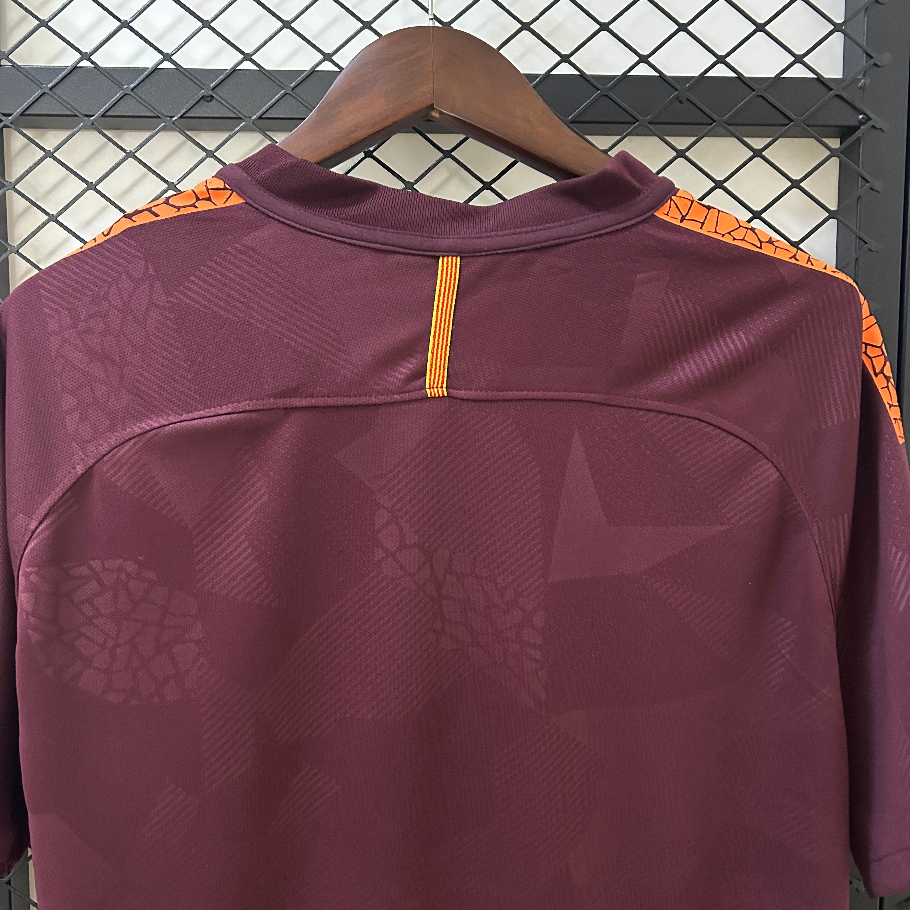 2020s Barcelona Retro Football Shirt | Maroon Orange Home