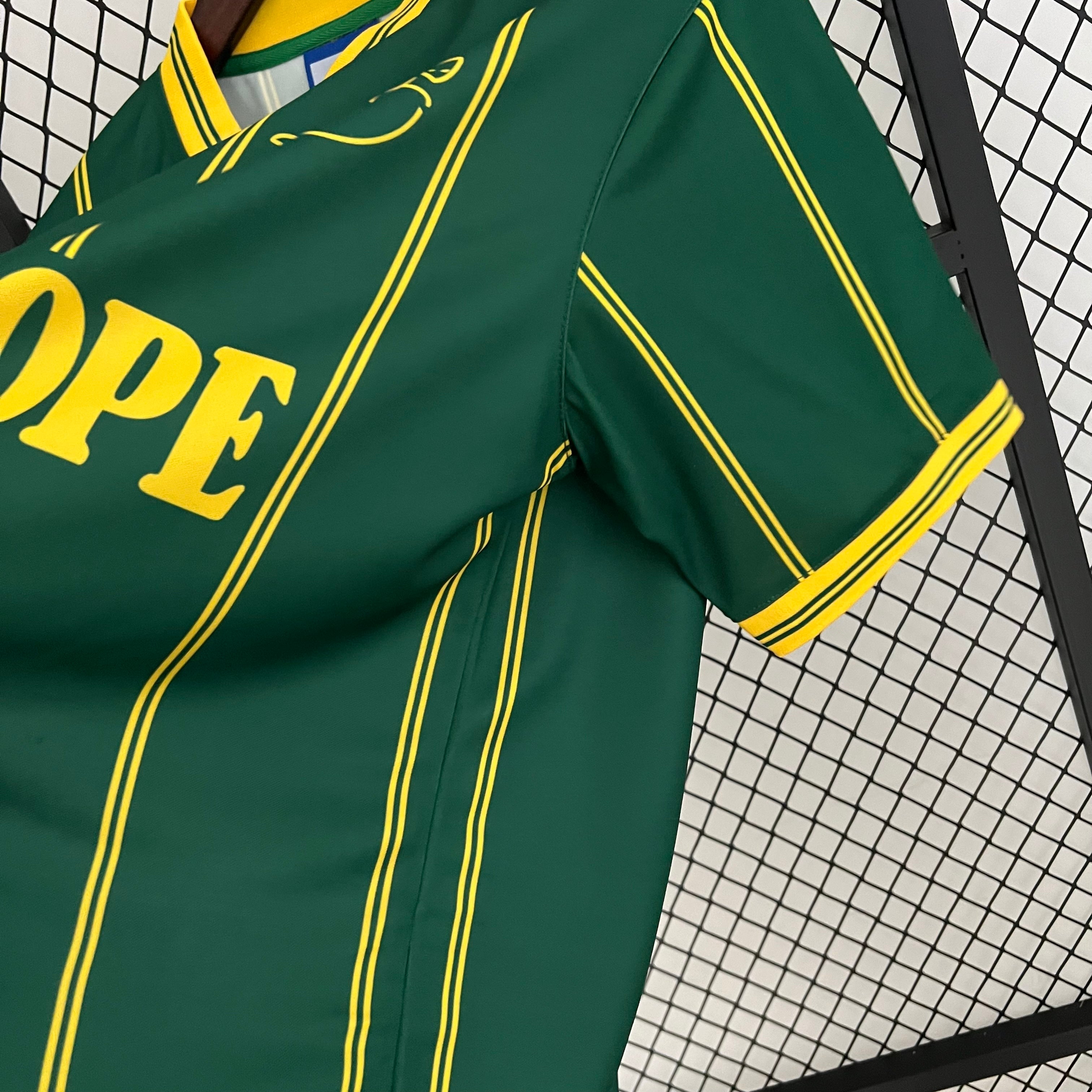 1990s Ind Coope Retro Football Shirt | Green Yellow Home