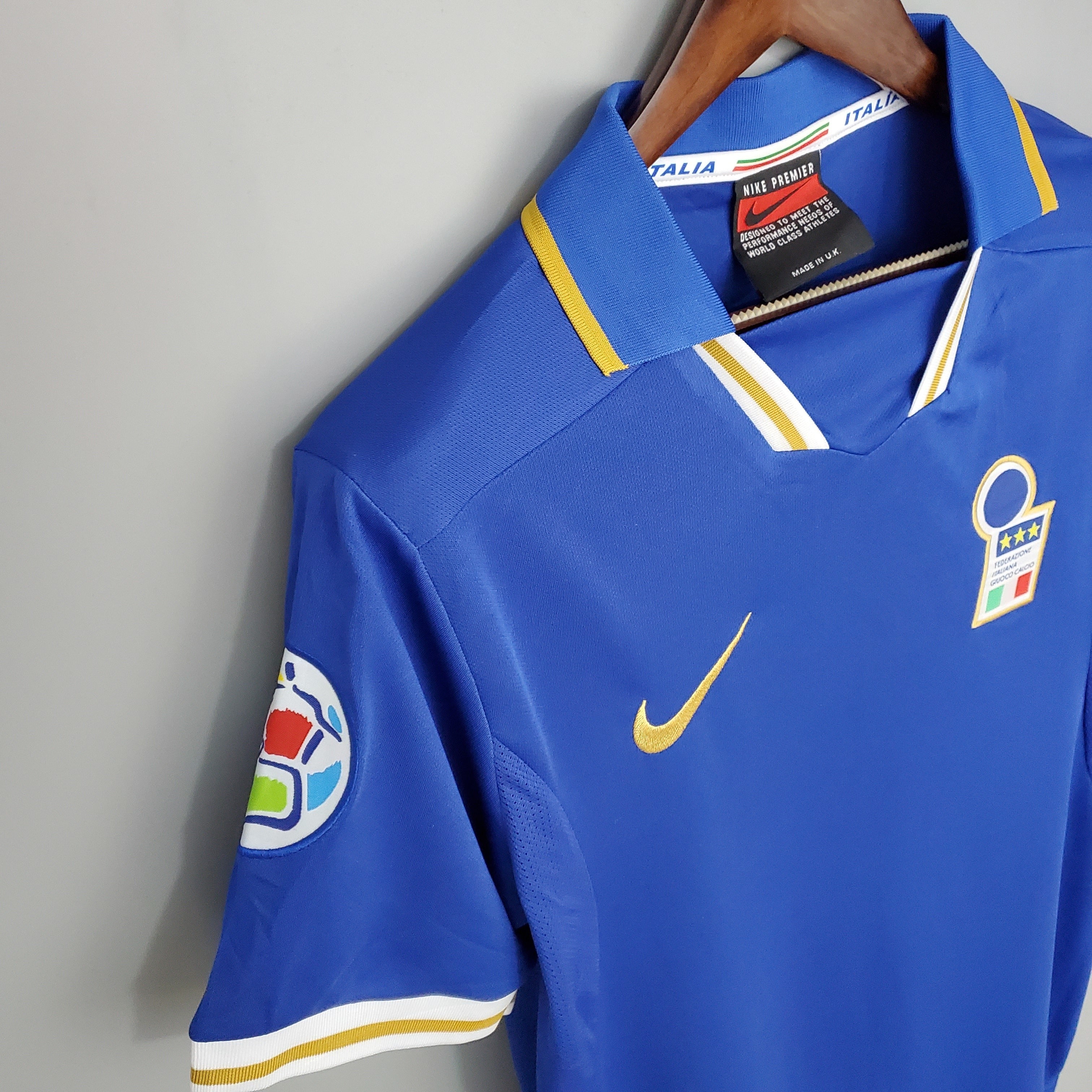 1990s Italy Retro Football Shirt | Blue Yellow Home