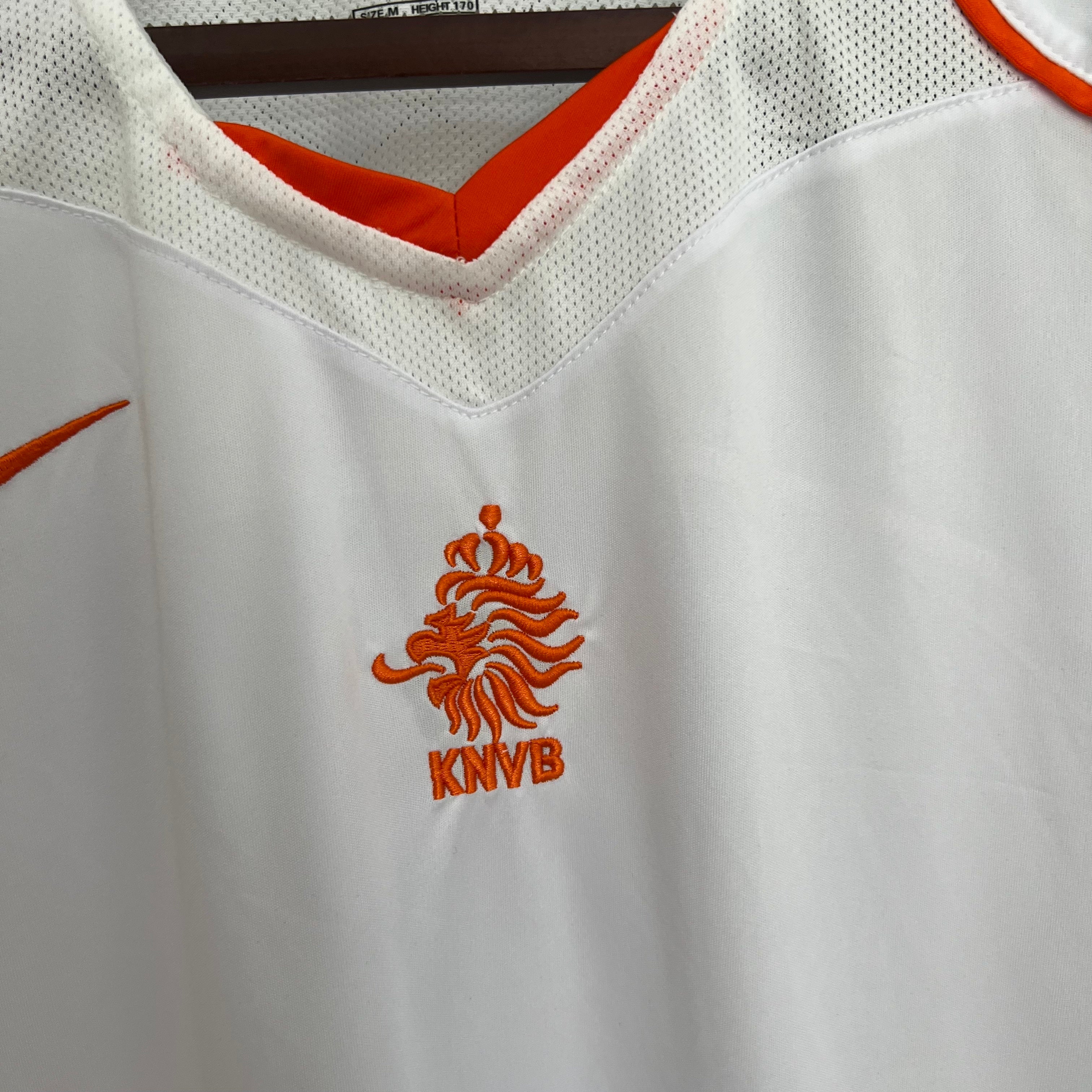 2000s Netherlands Retro Football Shirt | White Orange Home
