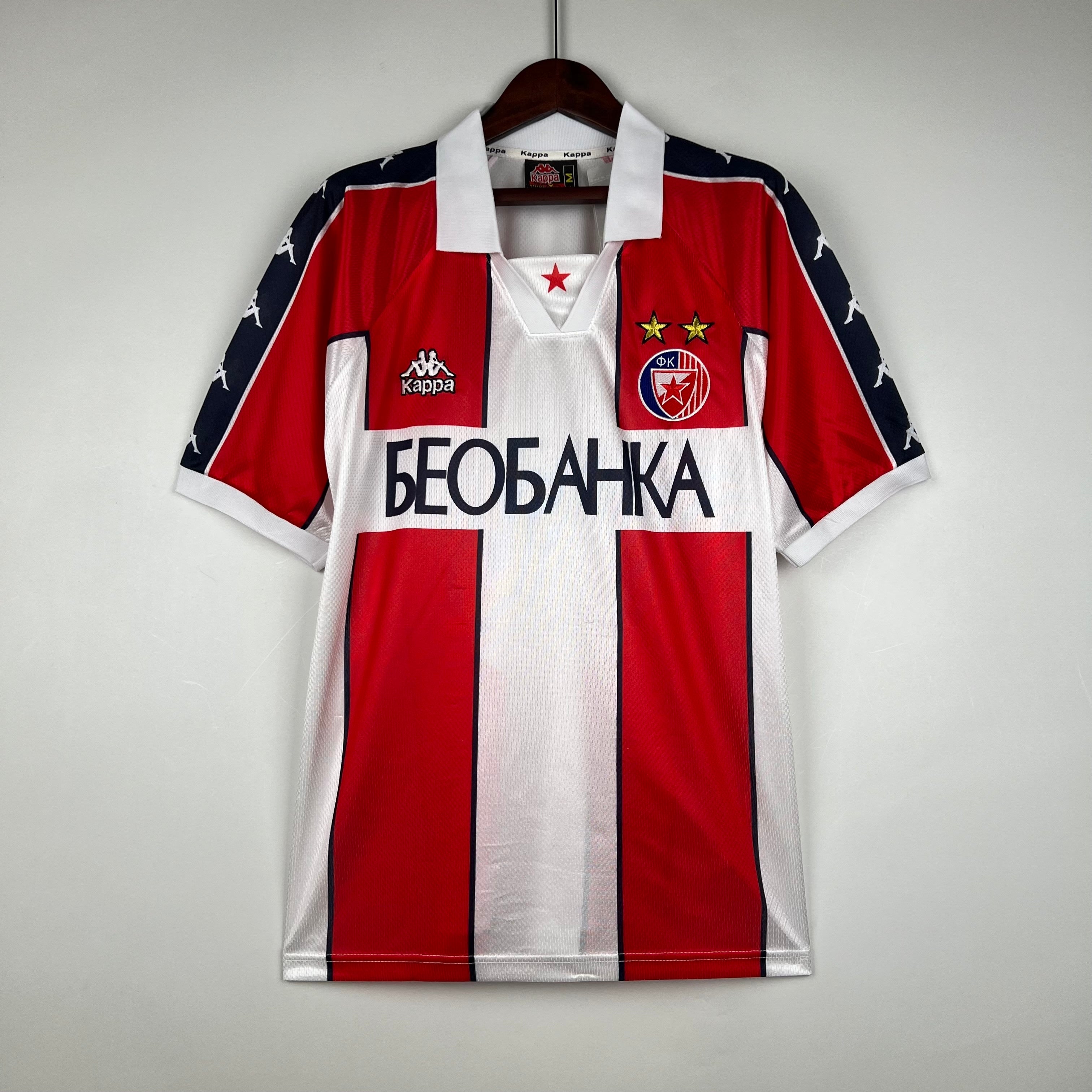 1990s Crvena Zvezda Retro Football Shirt | Red White Home