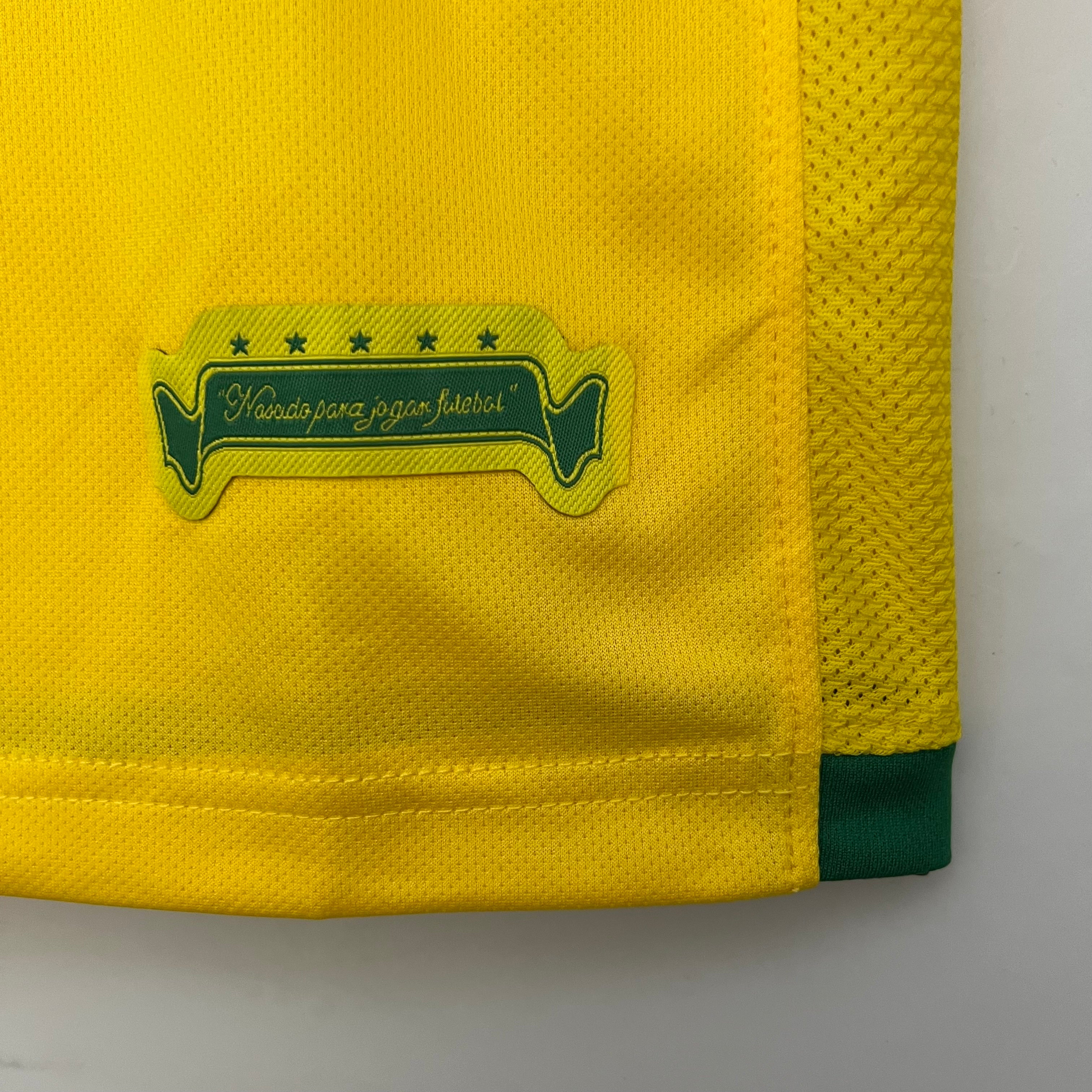 2000s Brazil Retro Football Shirt | Yellow Green Home