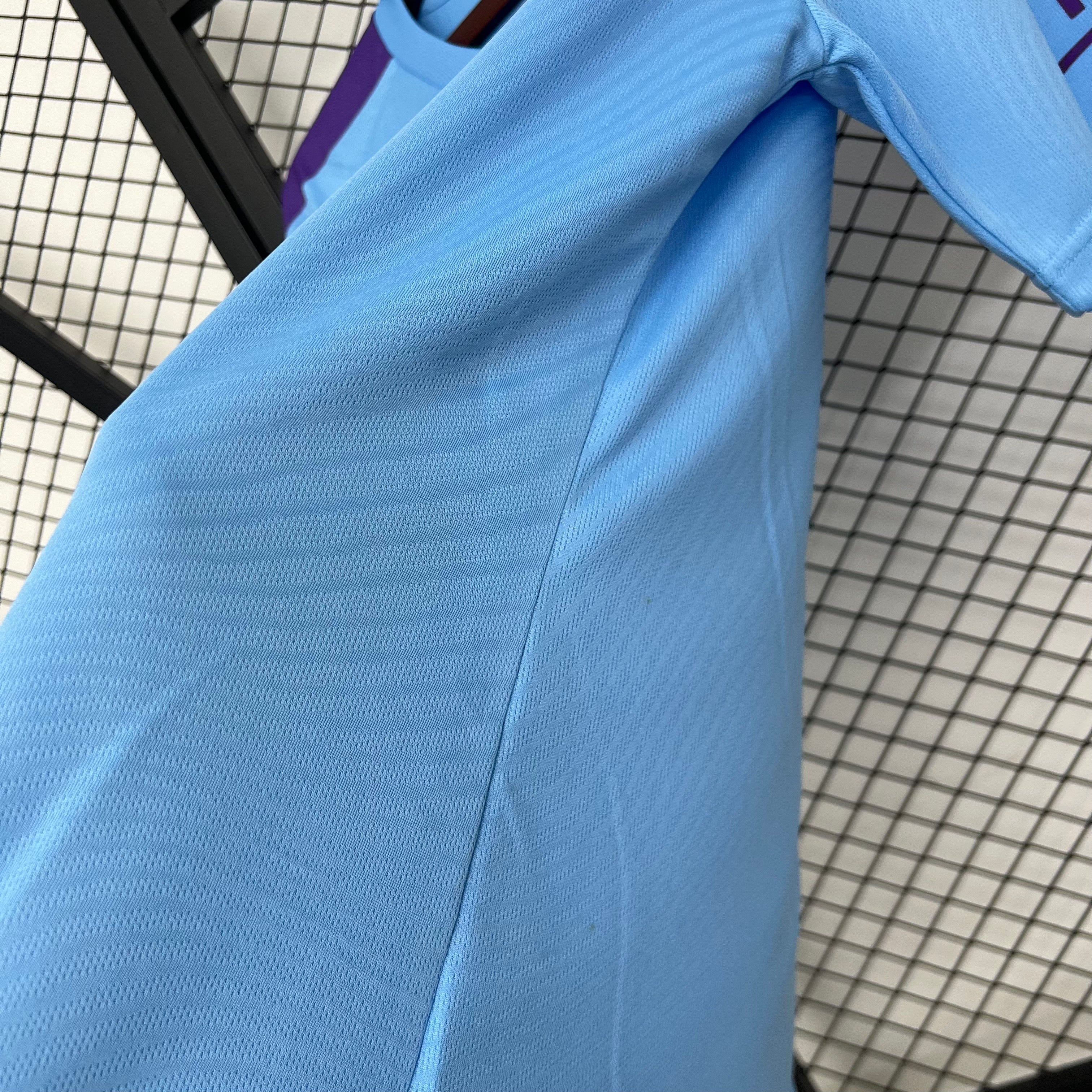 2020s Manchester City Retro Football Shirt | Sky Blue Purple Home