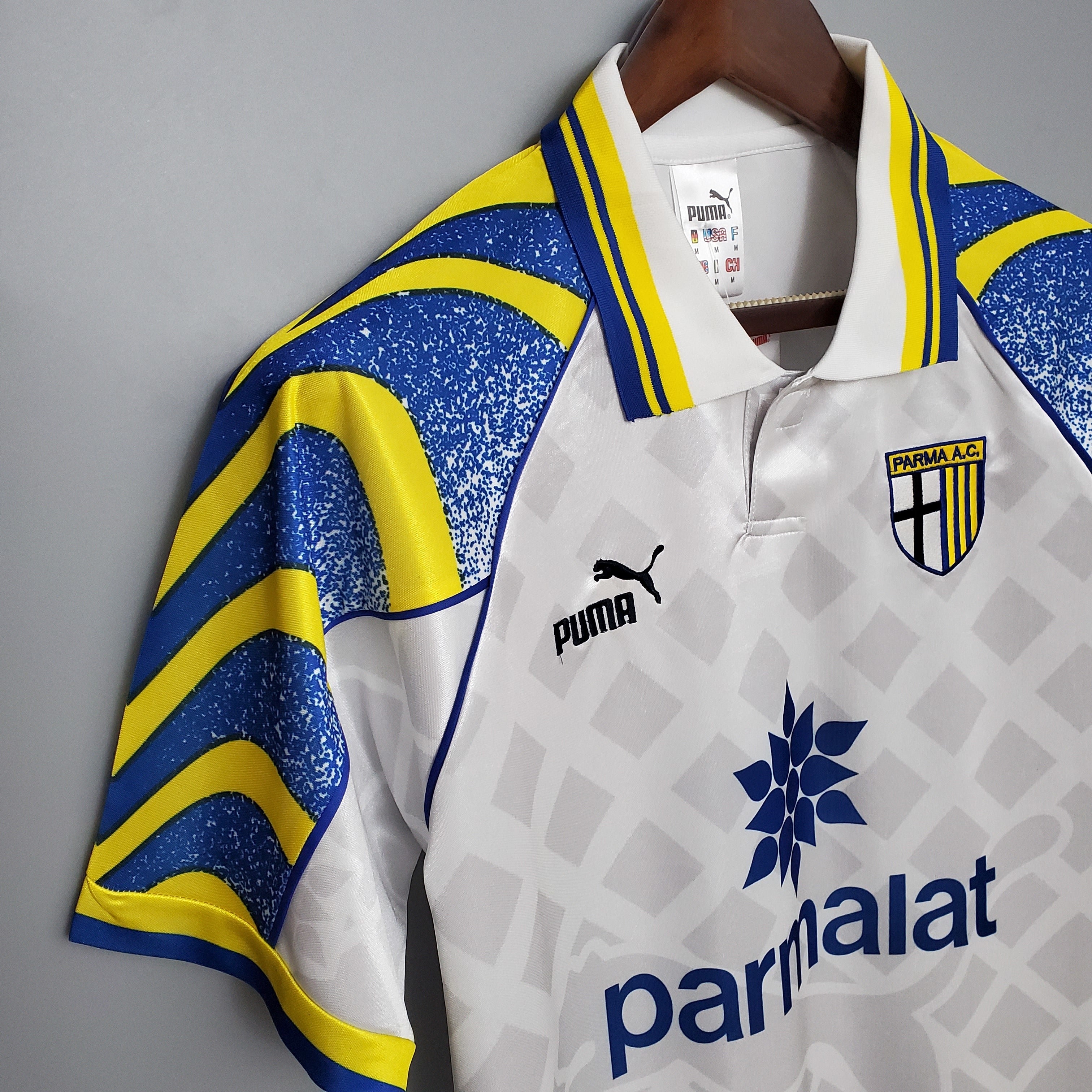 1990s Parma Retro Football Shirt | White Blue Home