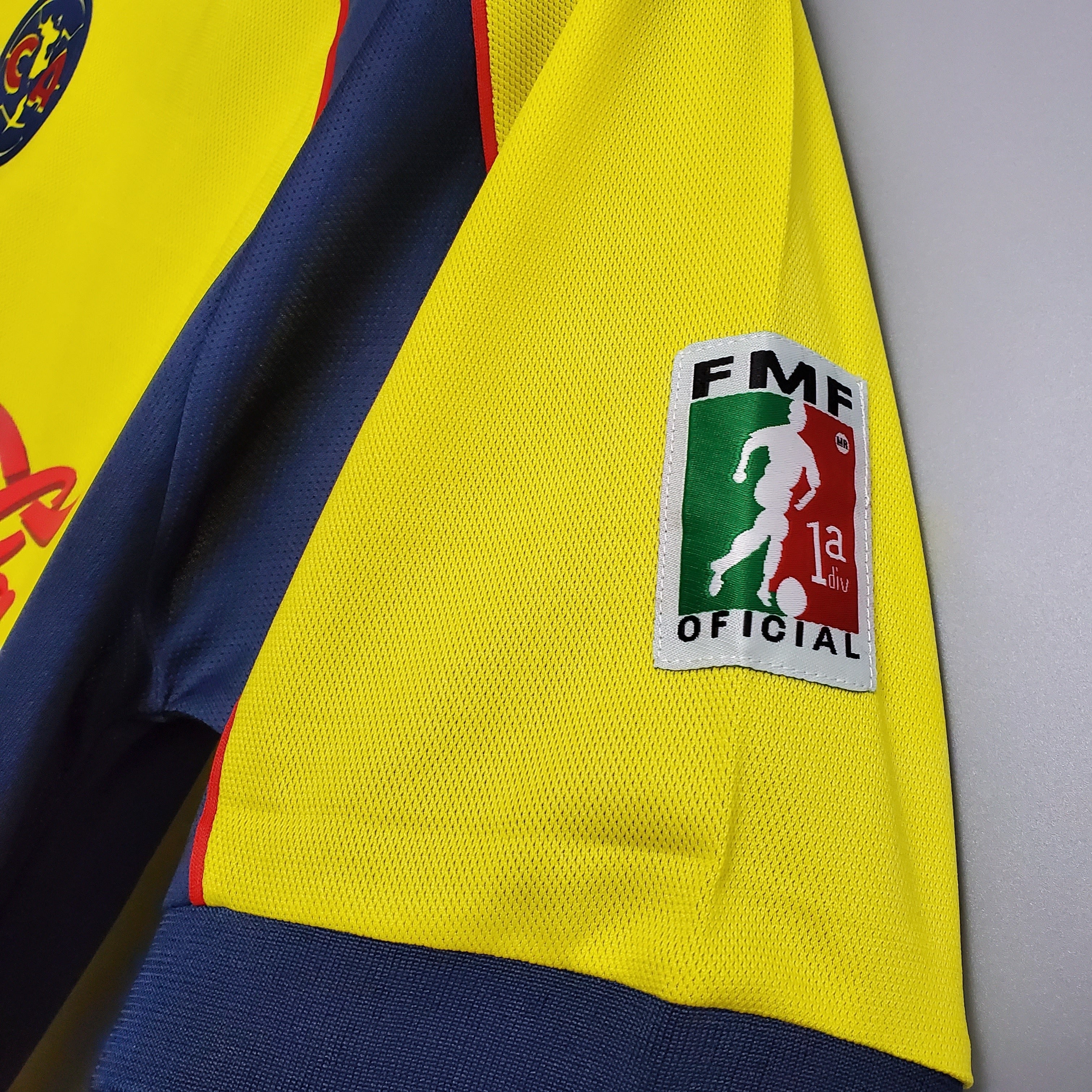 2000s Club America Retro Football Shirt | Yellow Navy Home