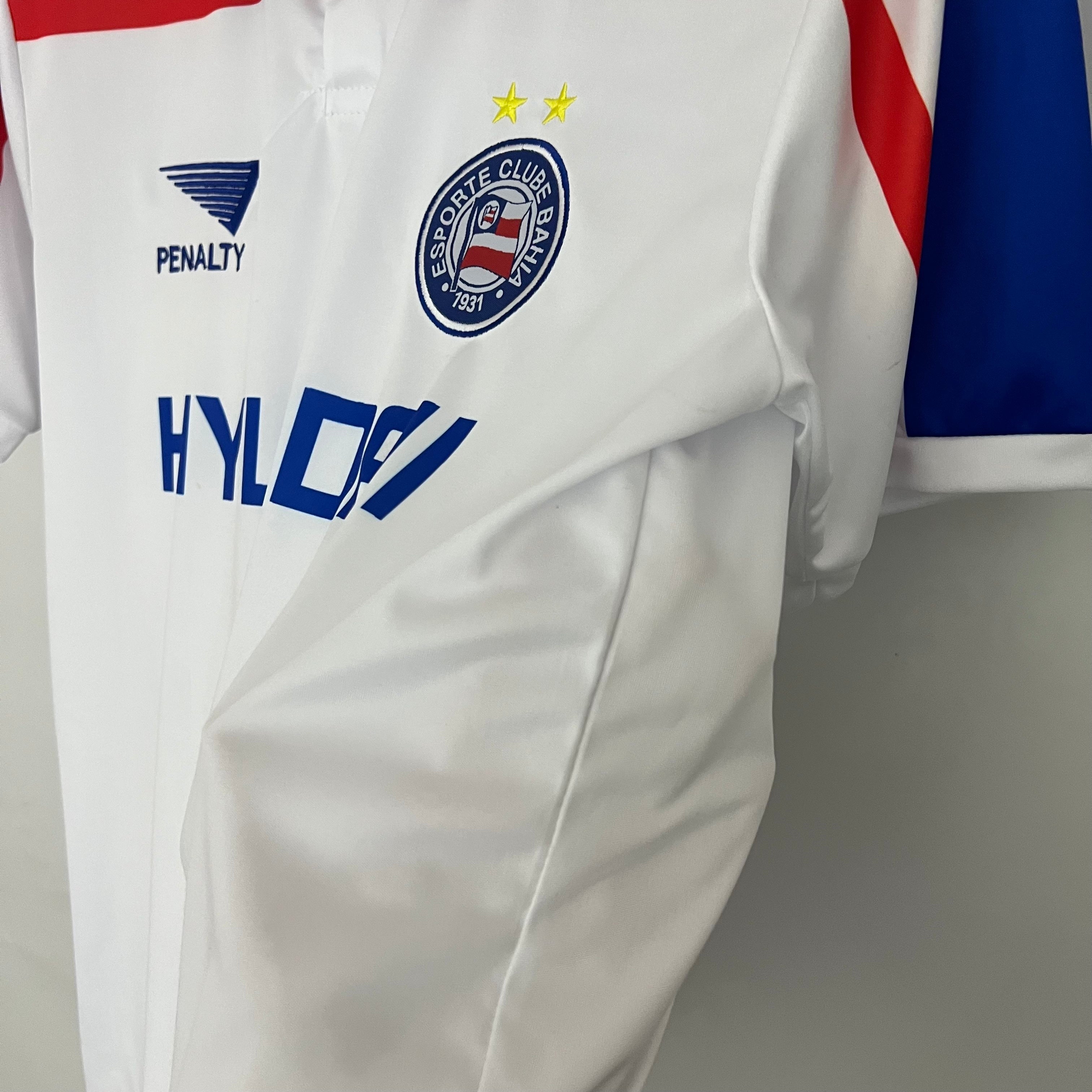 1990s Bahia Retro Football Shirt | White Blue Home