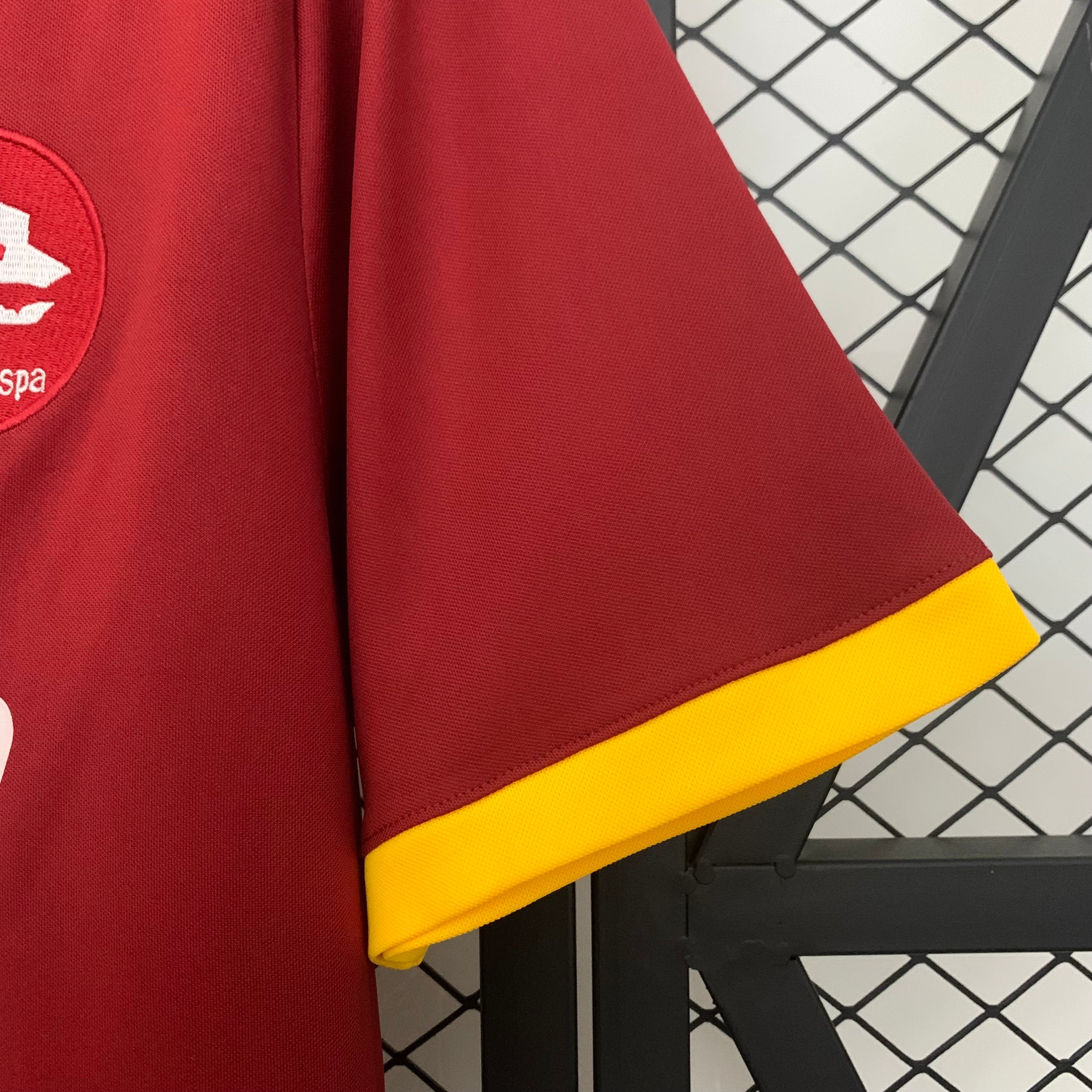 1990s Roma Retro Football Shirt | Maroon Yellow Home