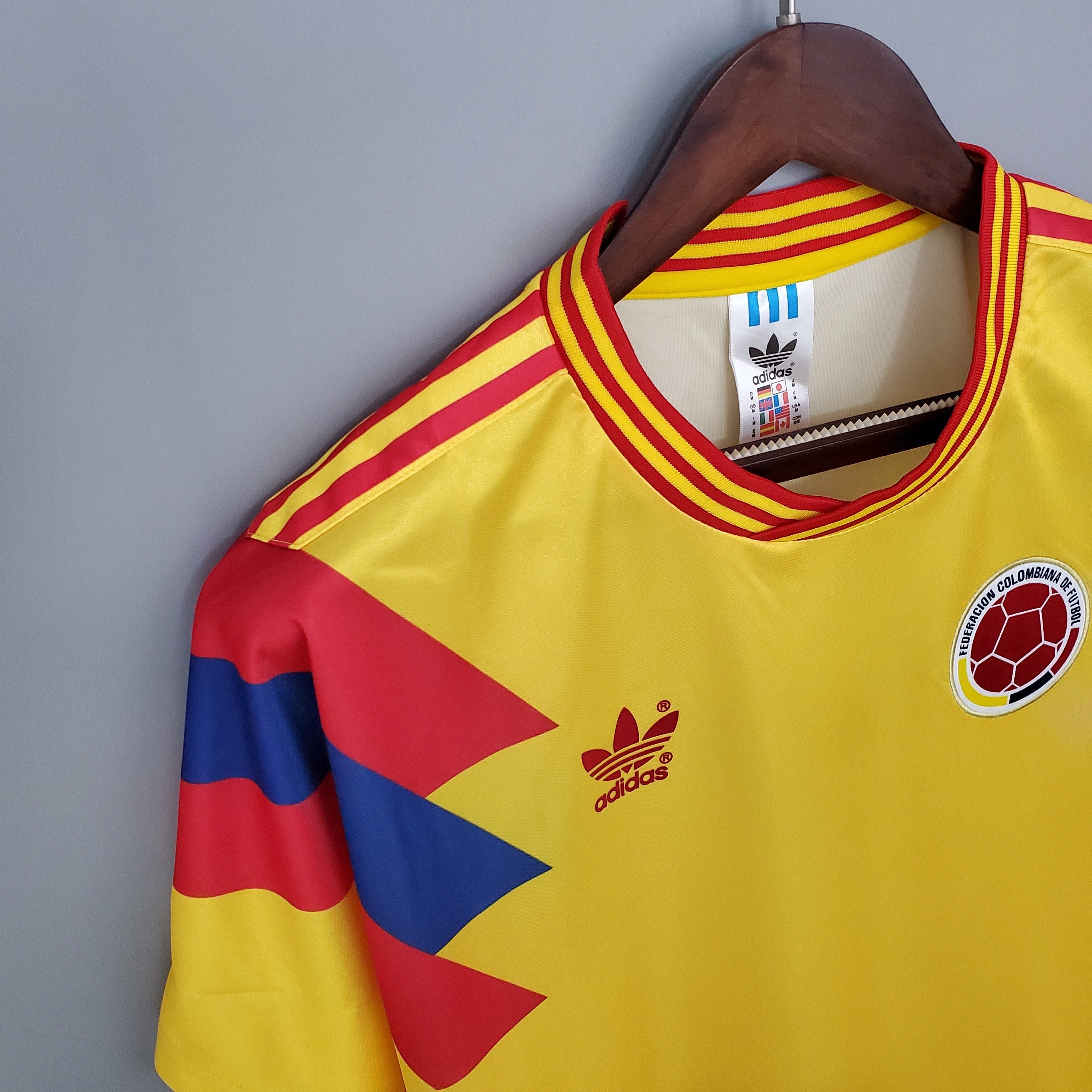1990s Colombia Retro Football Shirt | Yellow Red Third
