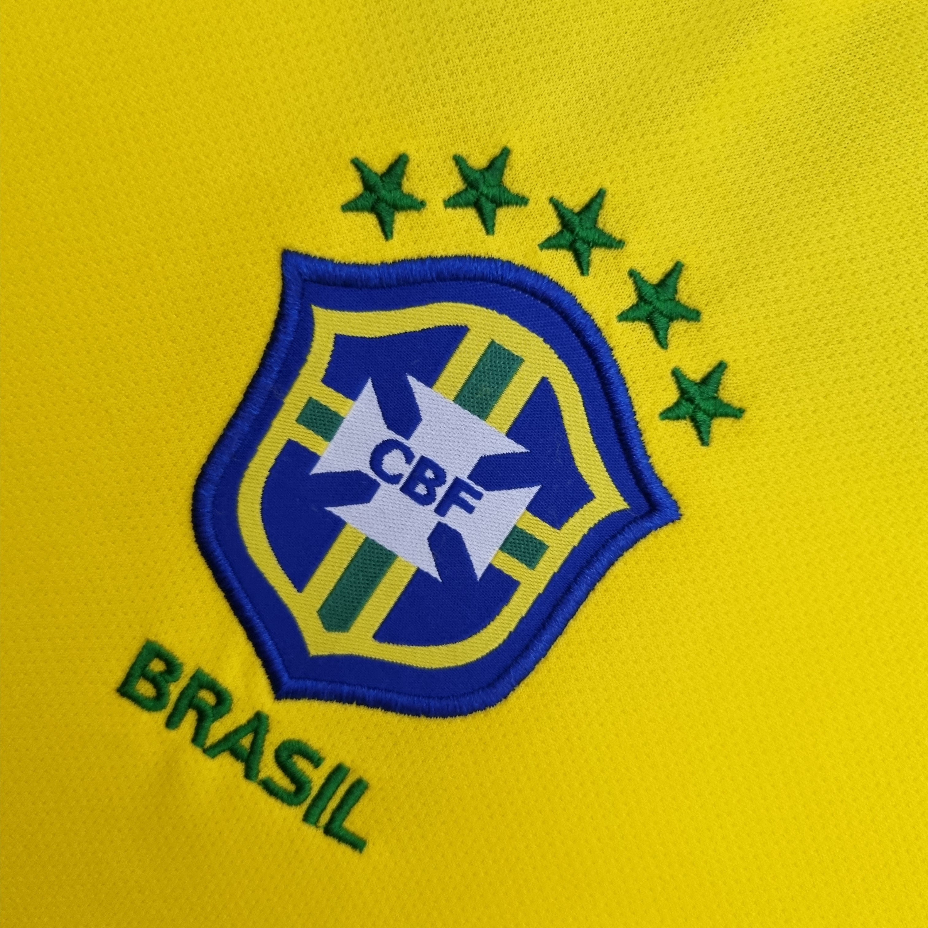 2000s Brazil Retro Football Shirt | Yellow Green Home