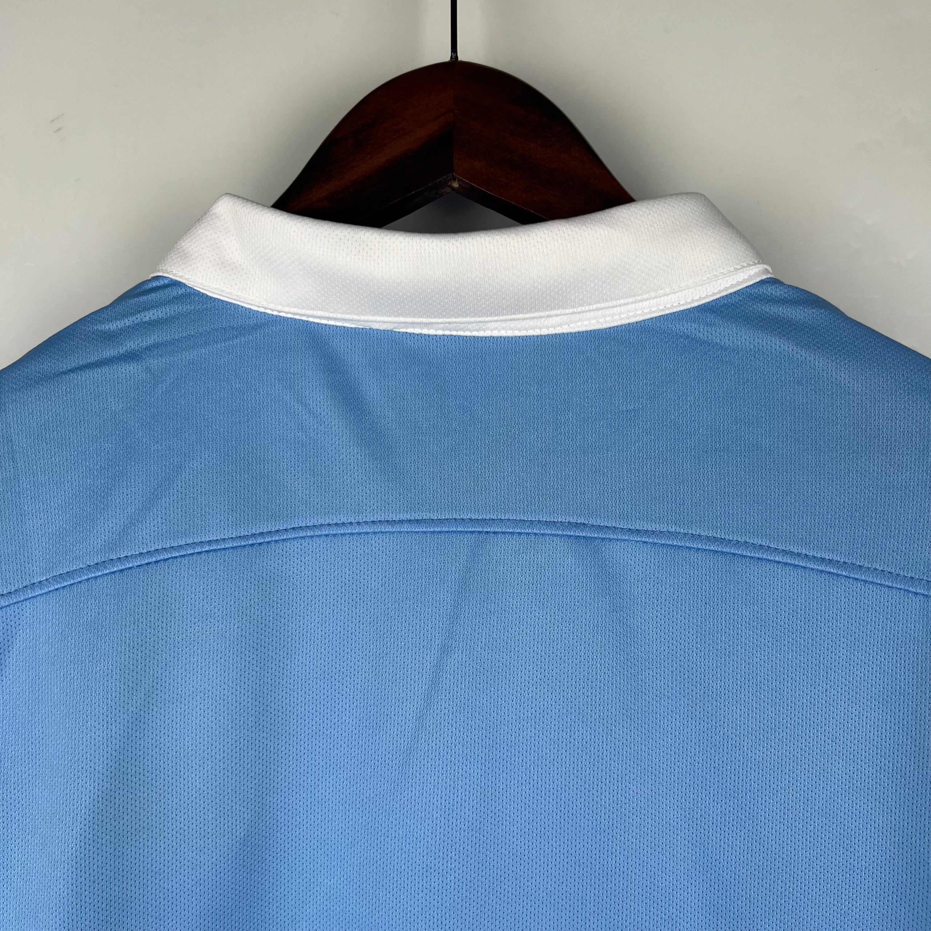 2010s Manchester City Retro Football Shirt | Sky Blue White Home