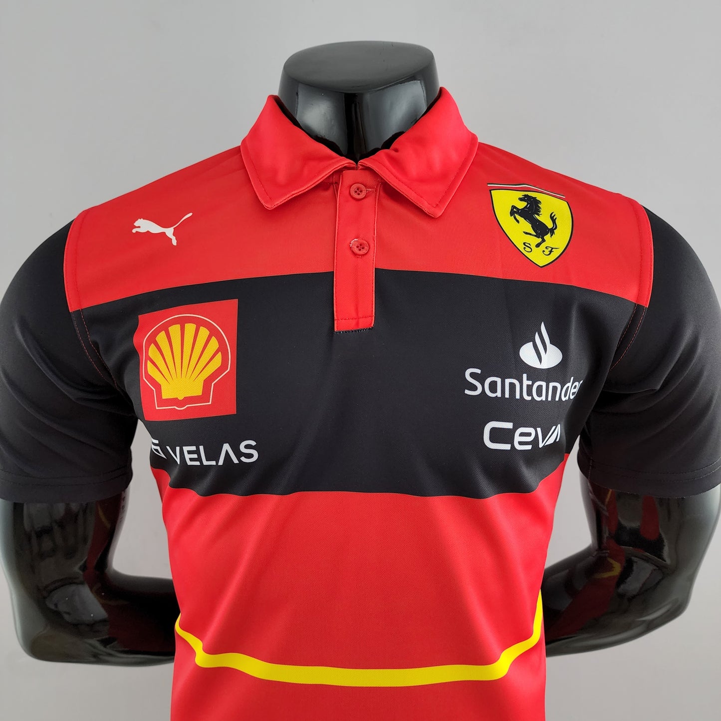 Ferrari F1 2023 Polo – Player Fit – Carlos Sainz #55 | Red Black