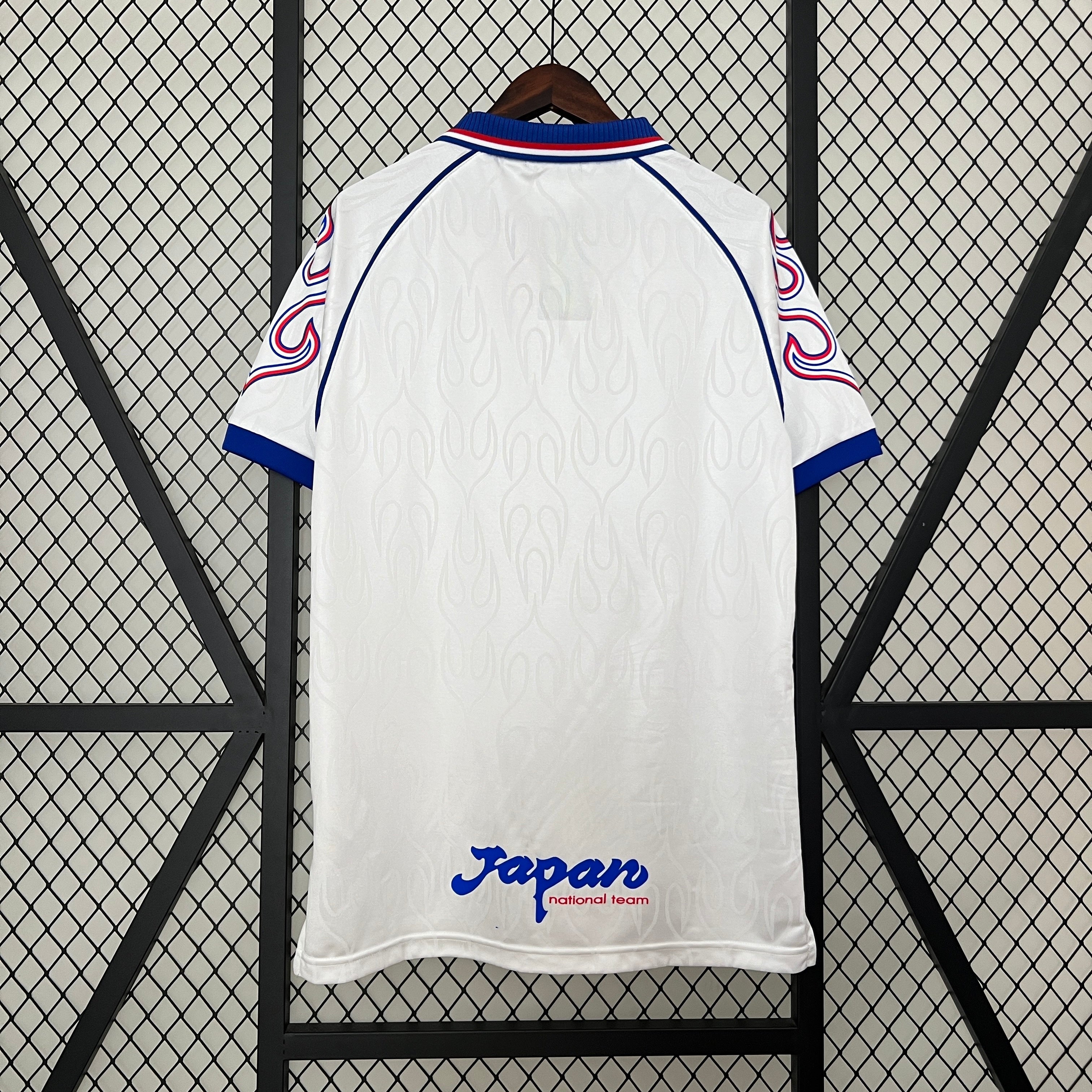 1990s Japan Retro Football Shirt | White Blue Home