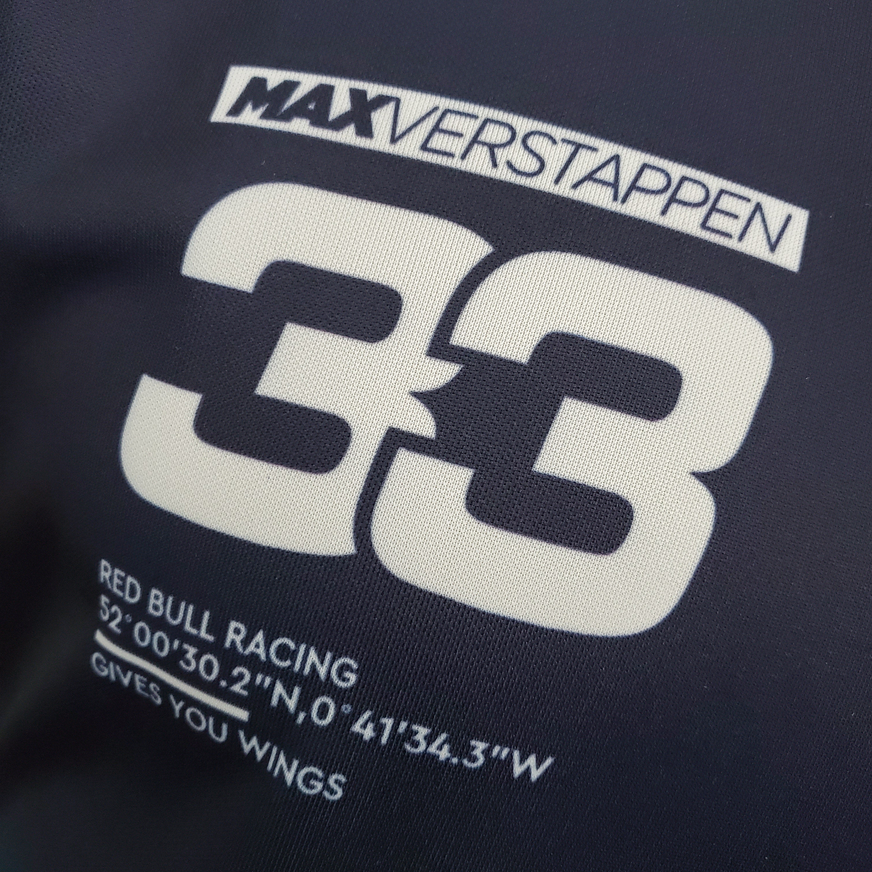 Red Bull Racing F1 2025 Player Fit T-Shirt – Max Verstappen #33 Red Bull | Dark Blue Orange