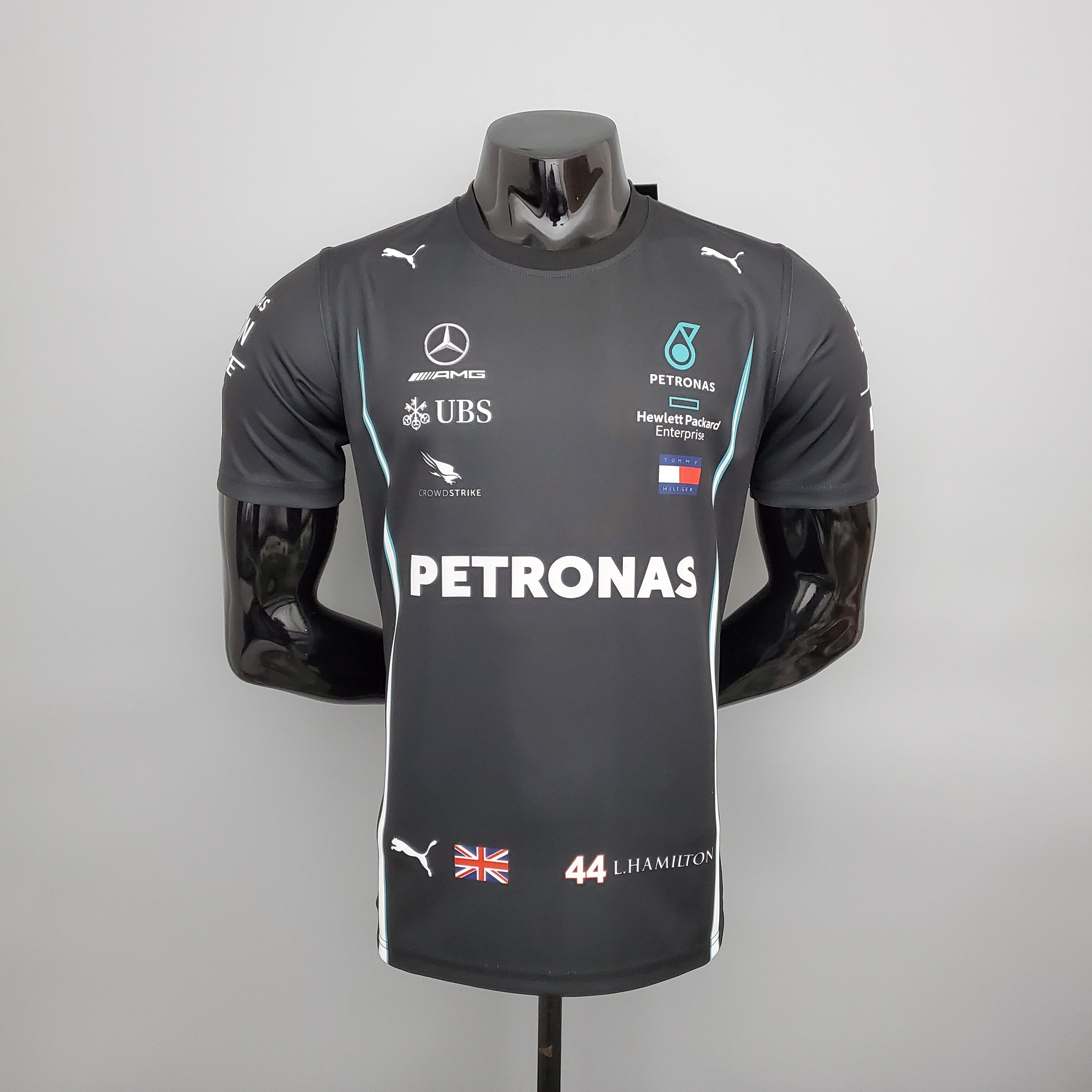 Mercedes F1 2023 T-Shirt – Player Fit – Lewis Hamilton #44 Petronas | Black